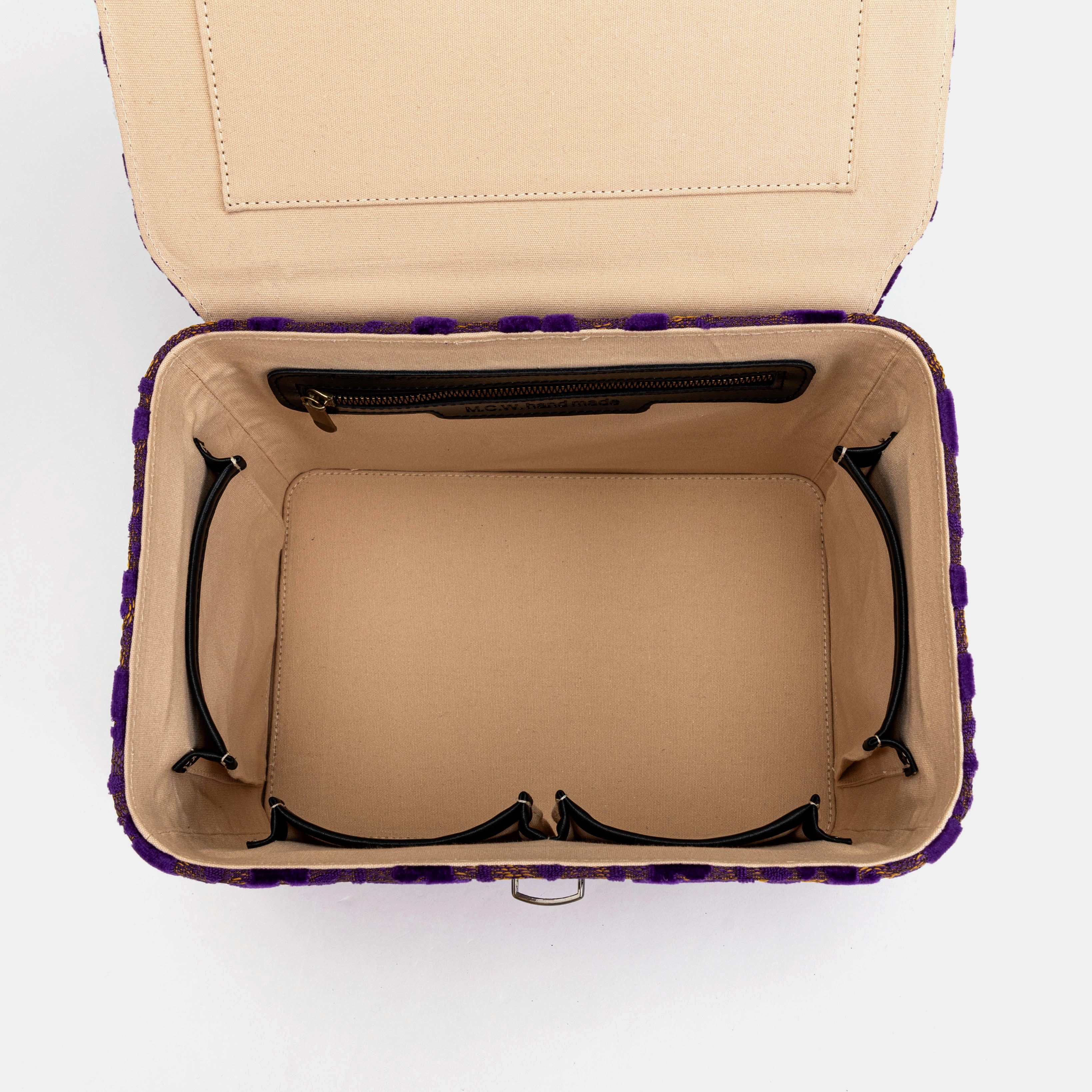 Burnout Velvet Purple Josephine Large Train Case inside