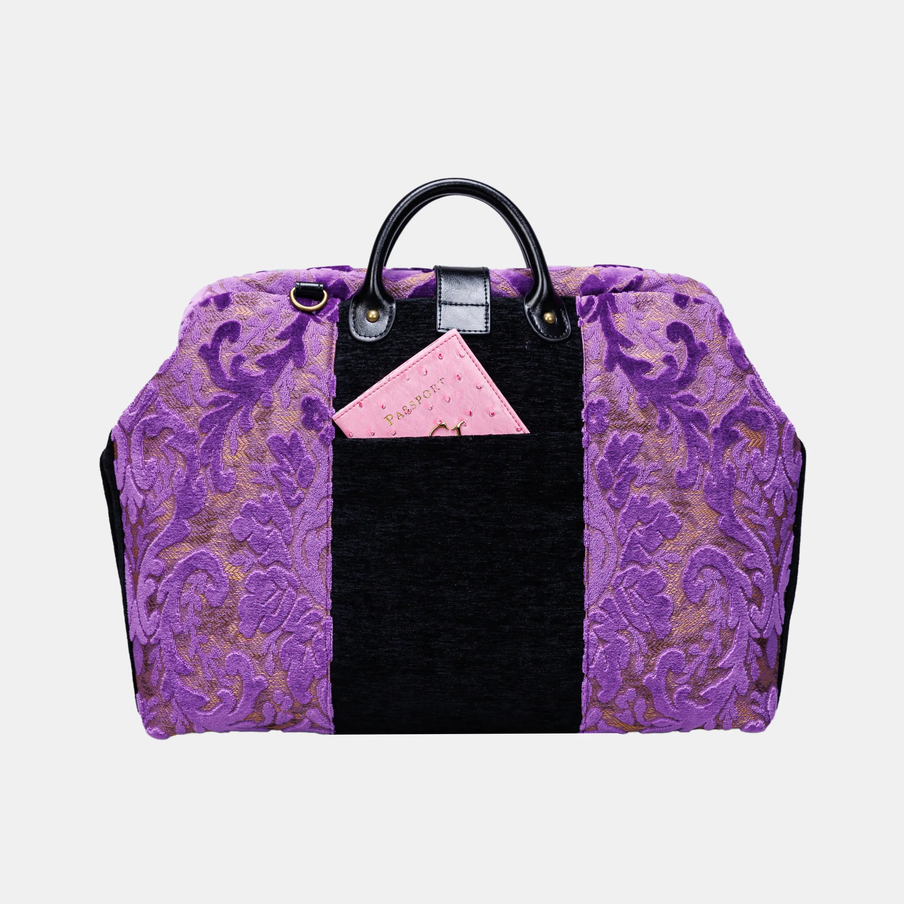 Burnout Velvet Purple carpet bag of America back