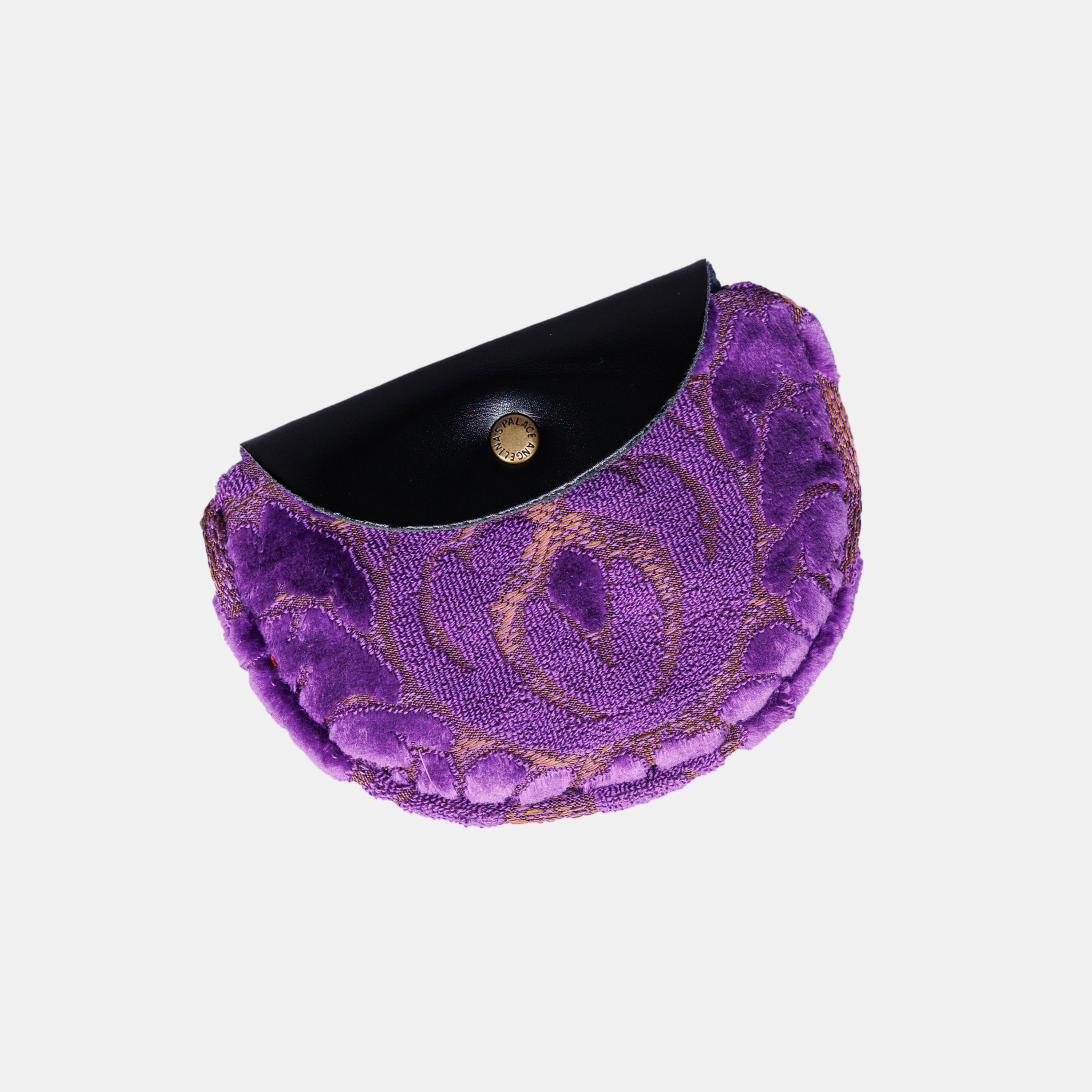 Burnout Velvet Purple Flap Coin Purse of America Lying down-3