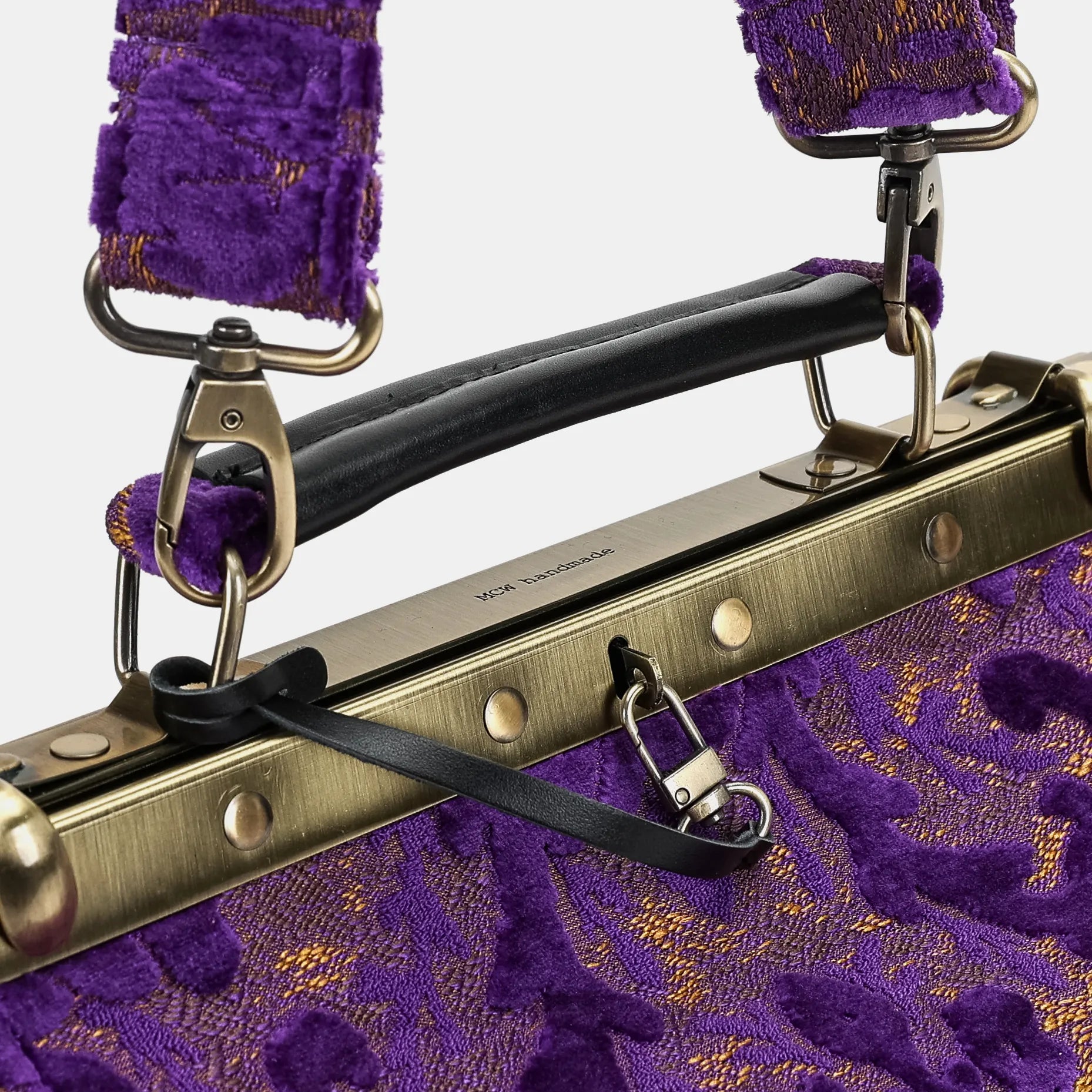 Burnout Velvet Purple Vivienne Carpet Purse Gladstone Bag America handle