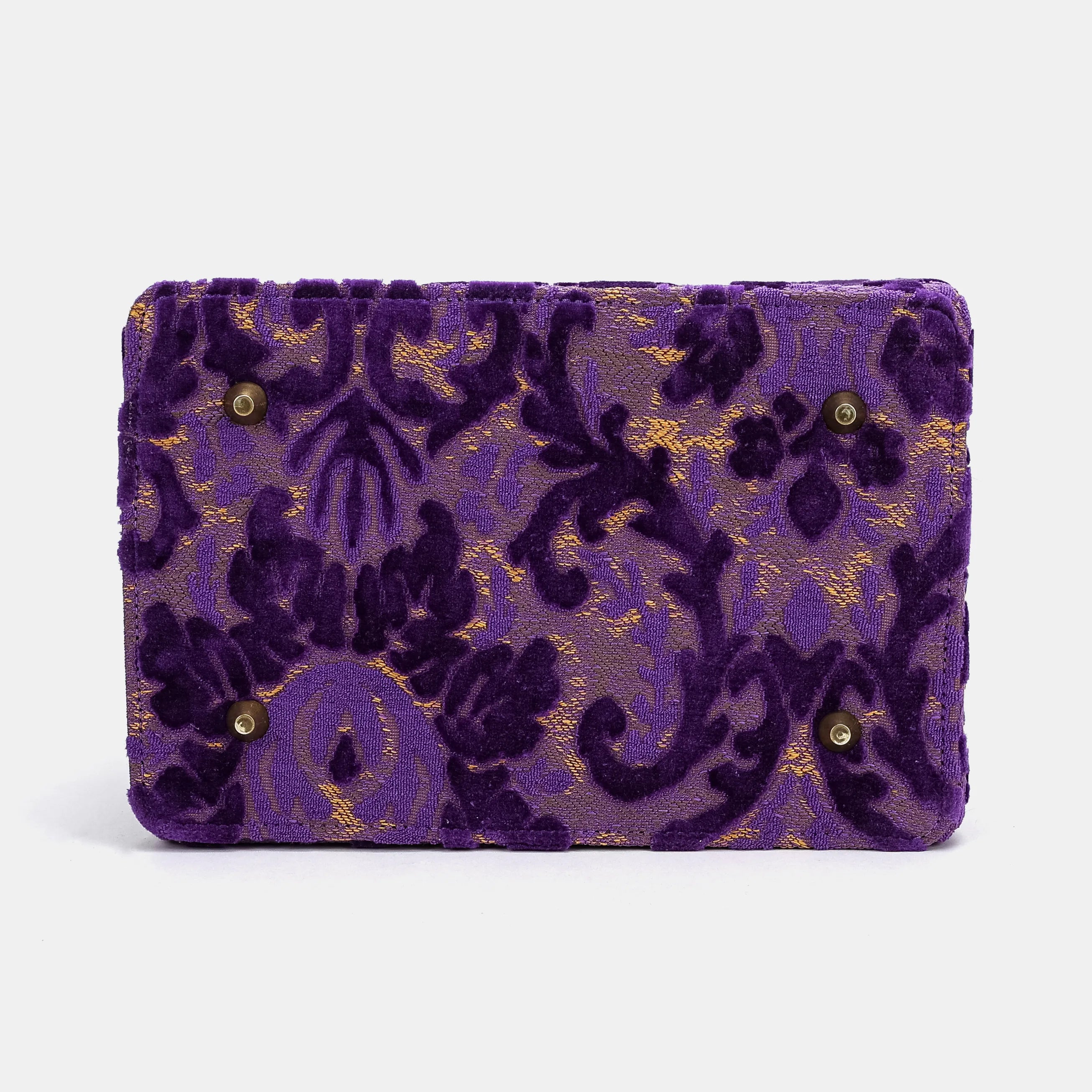 Burnout Velvet Purple Vivienne Carpet Purse Gladstone Bag America bottom