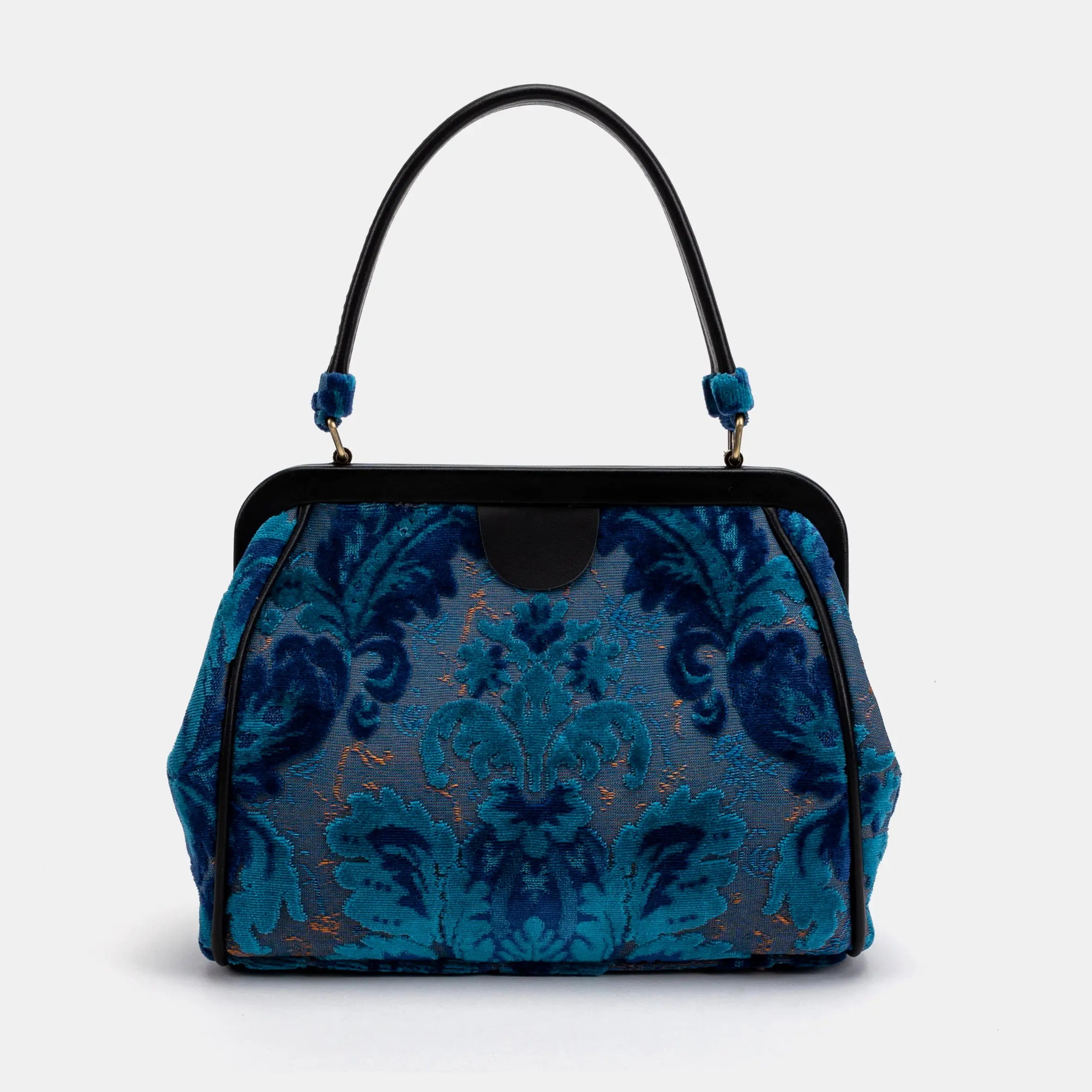 Burnout Velvet Revival Aqua Alma Carpet Bag of America front