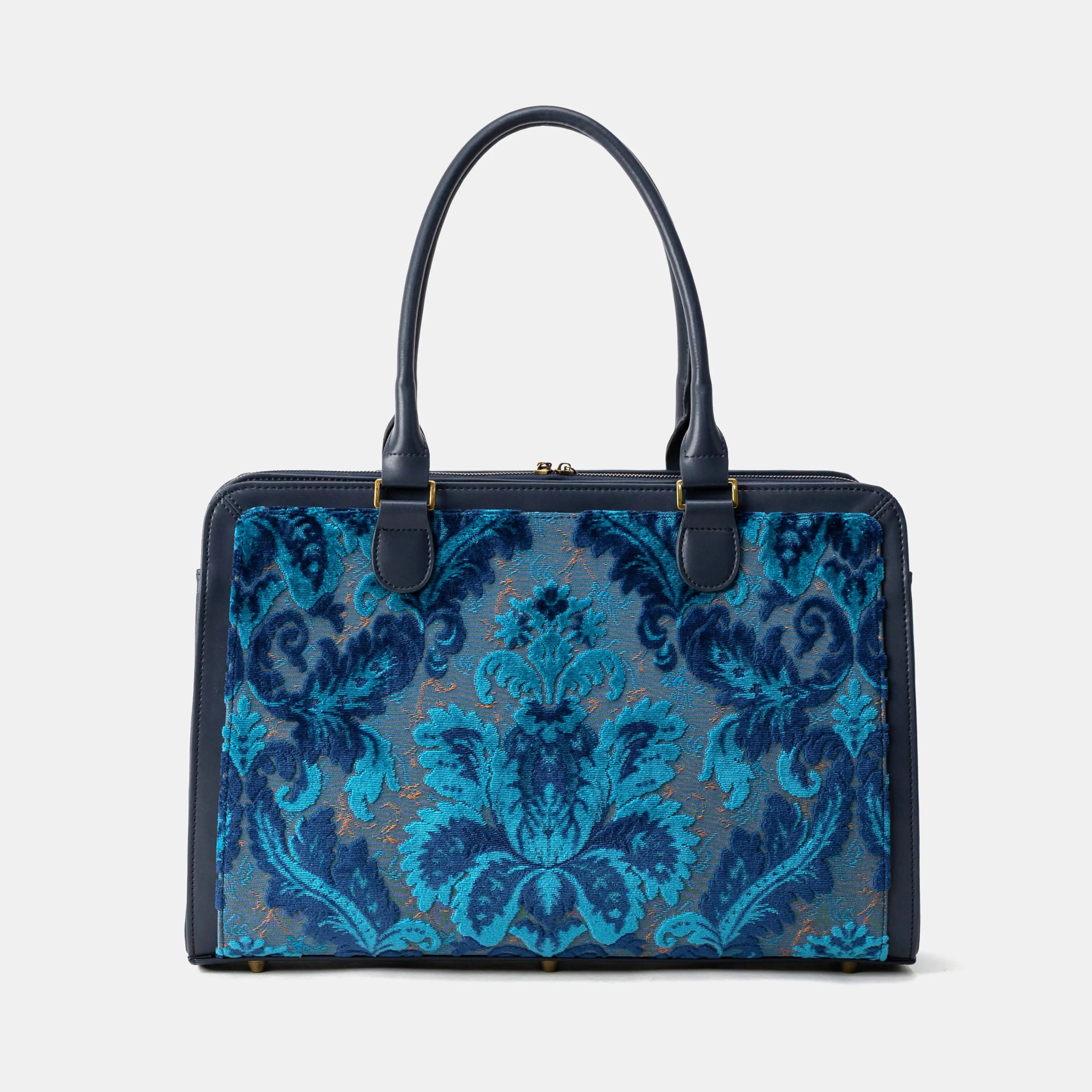 Burnout Velvet Revival Aqua Business Tote of America front
