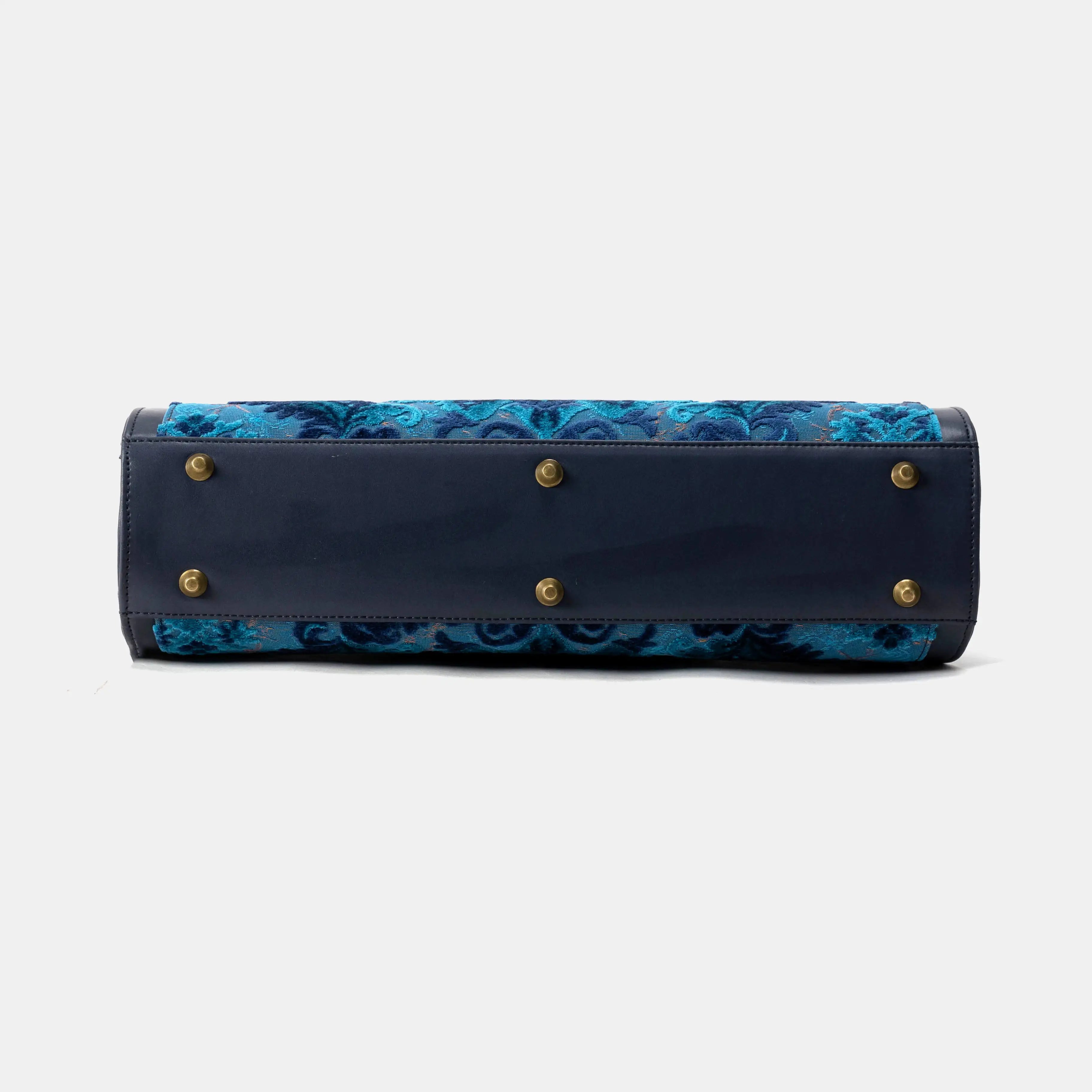 Burnout Velvet Revival Aqua Business Tote of America bottom