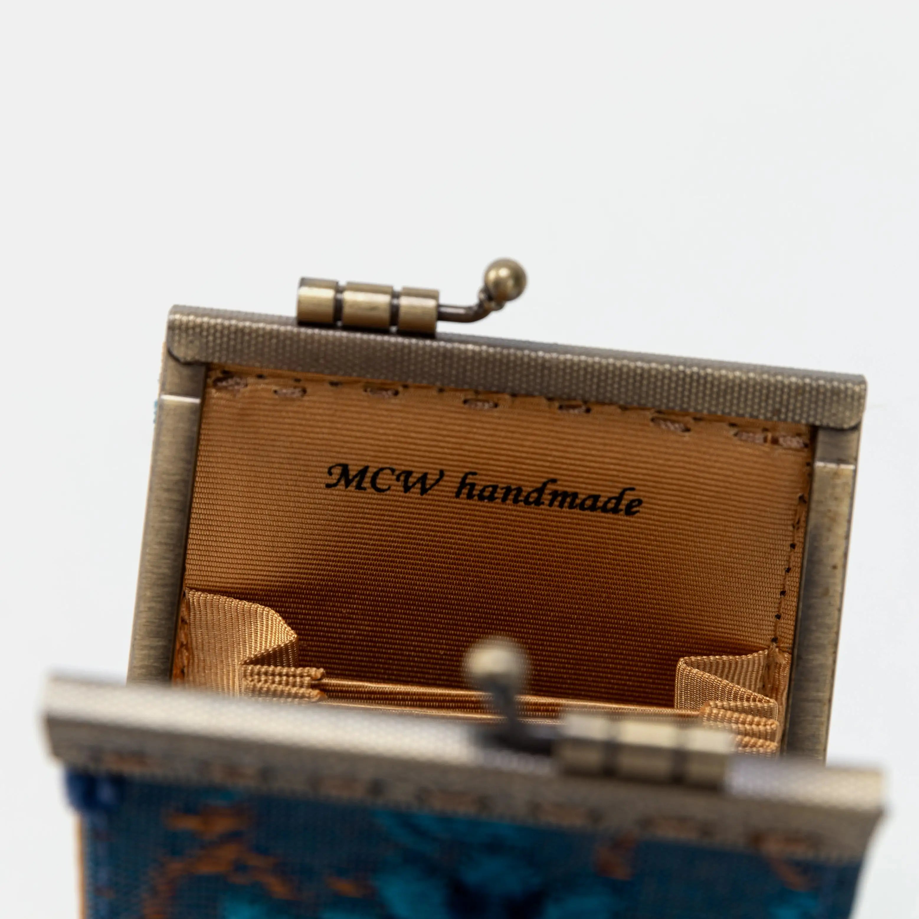 Burnout Velvet Revival Aqua Card Wallet of America Brand Logo