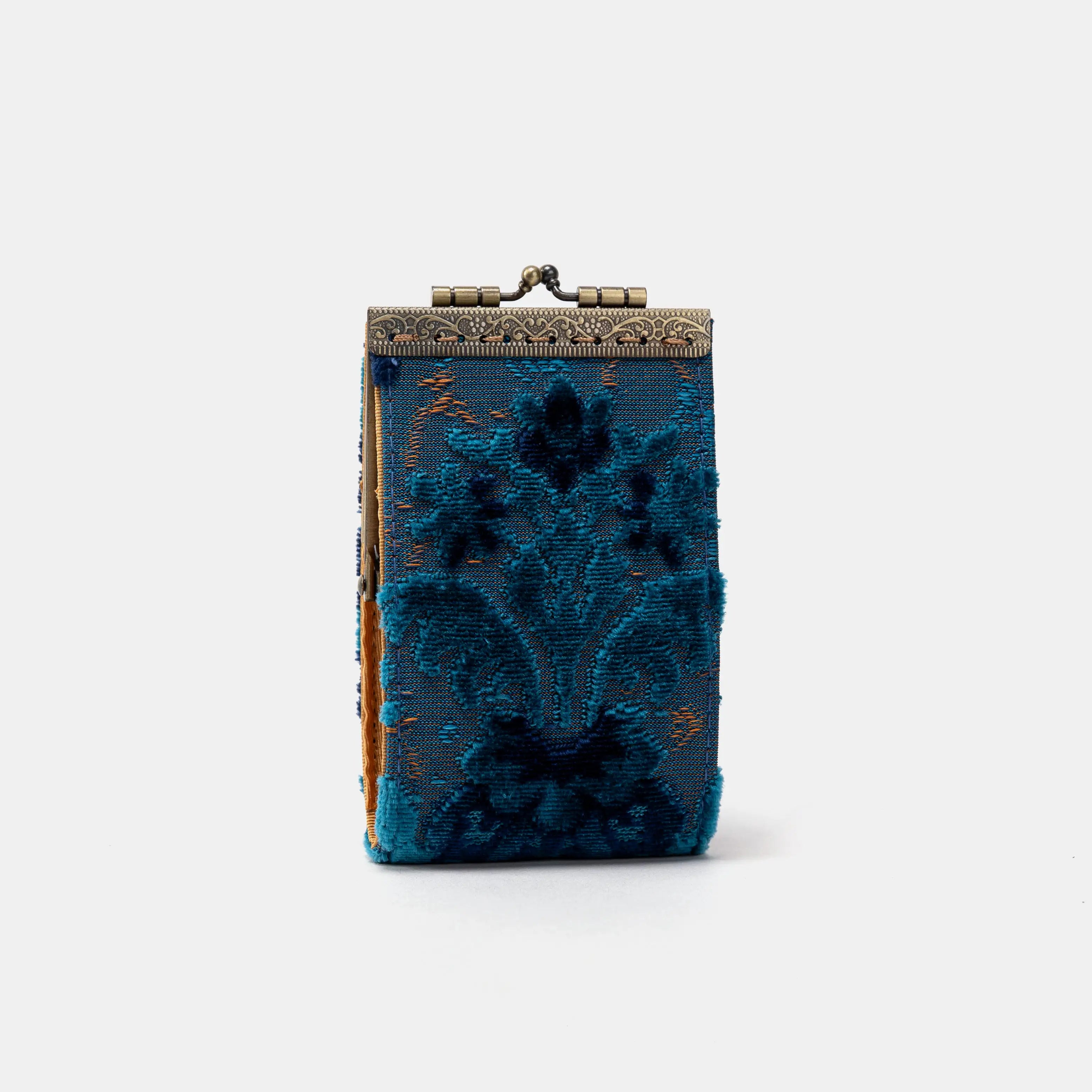 Burnout Velvet Revival Aqua Card Wallet of America Front