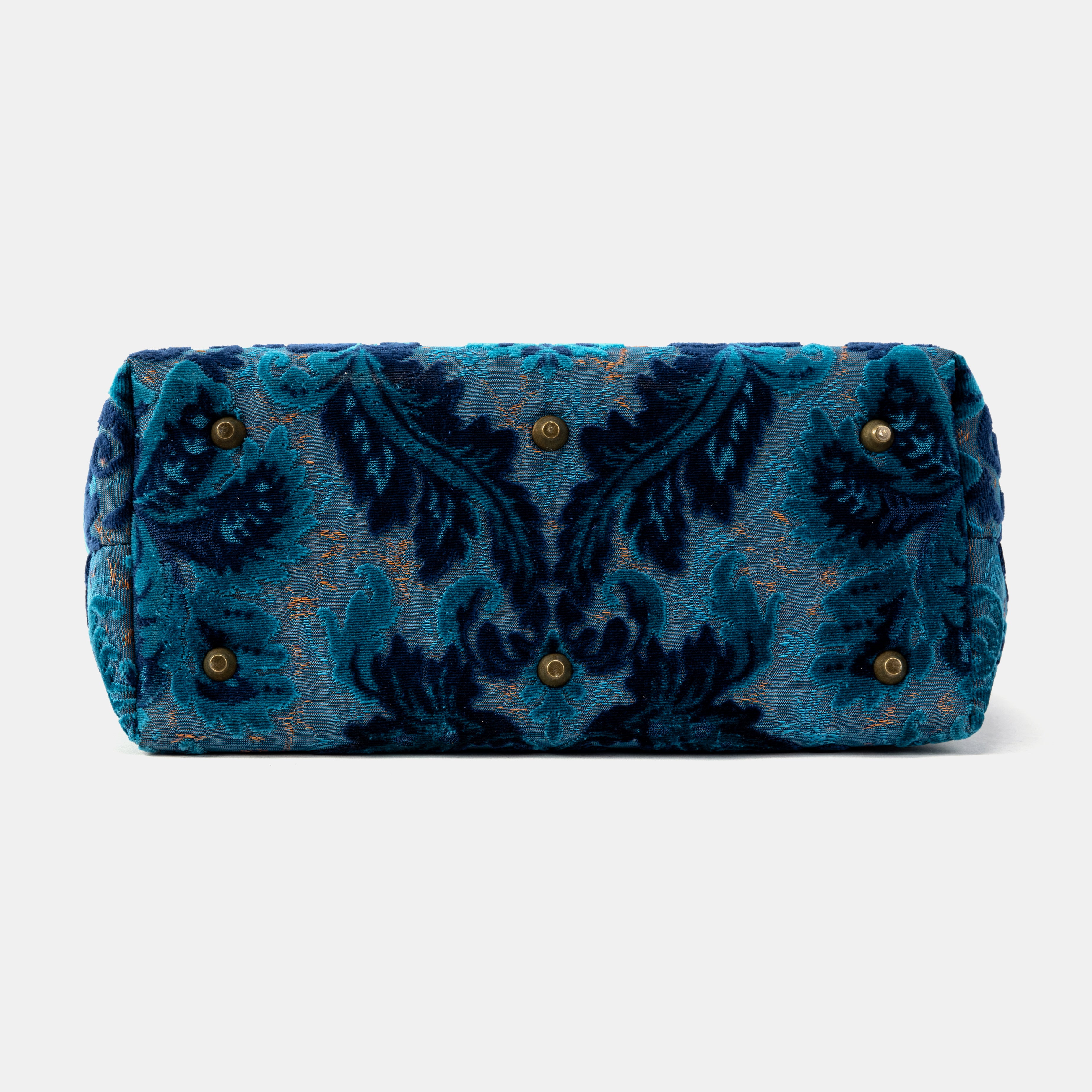 Burnout Velvet Revival Aqua Carpet Tote Shopper bottom