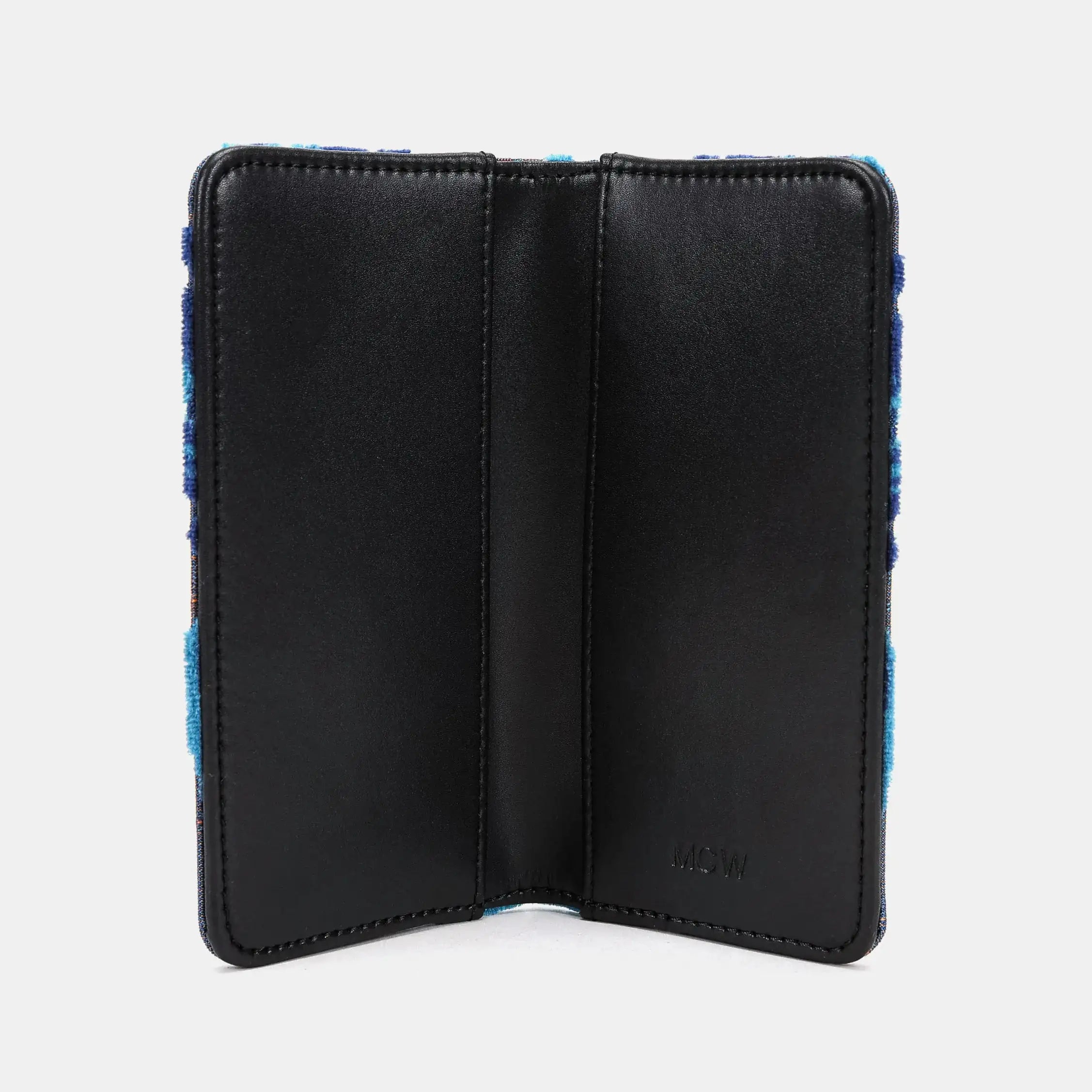 Burnout Velvet Revival Aqua Checkbook Cover of America open