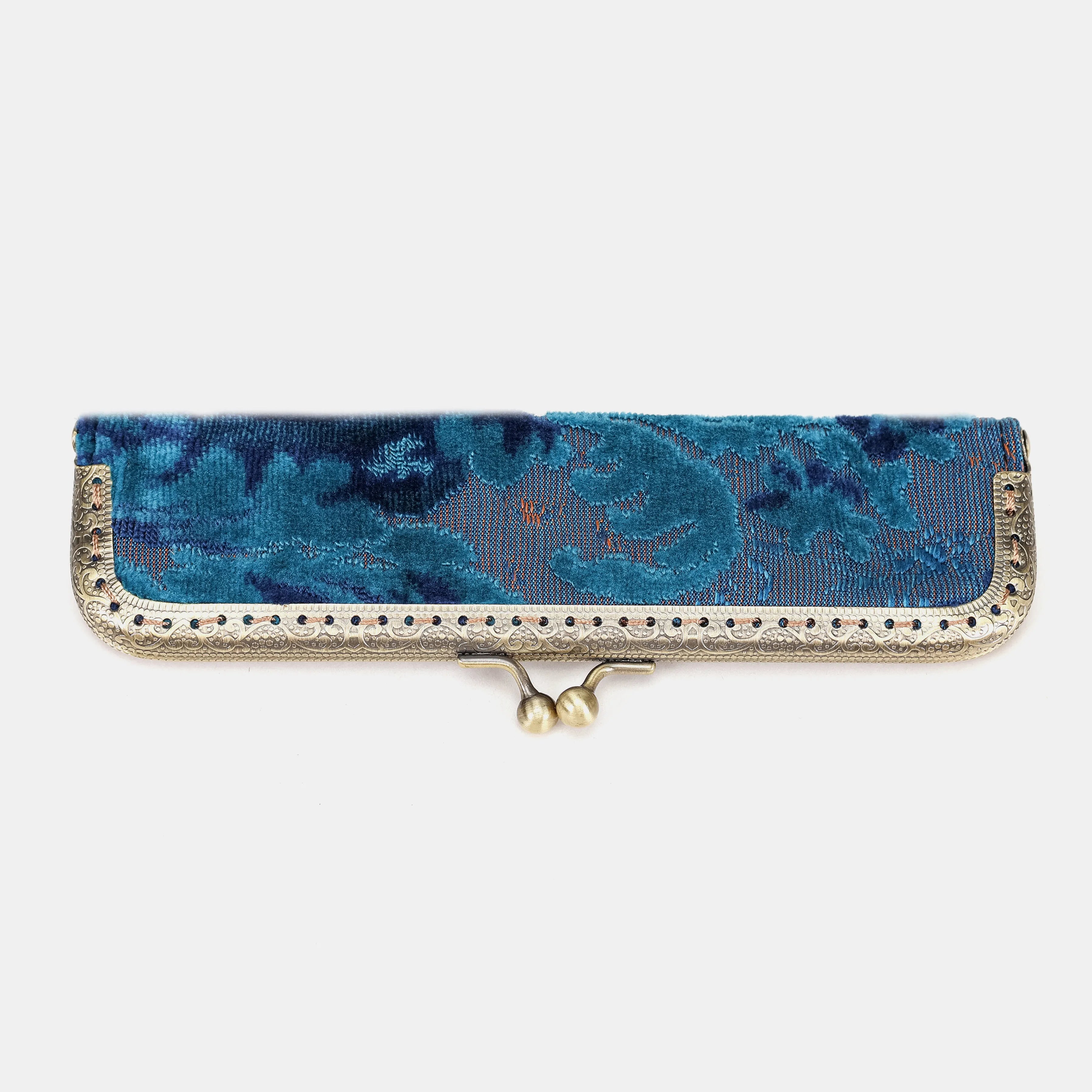 Revival Aqua Duo Pen Case Carpetbag of America front