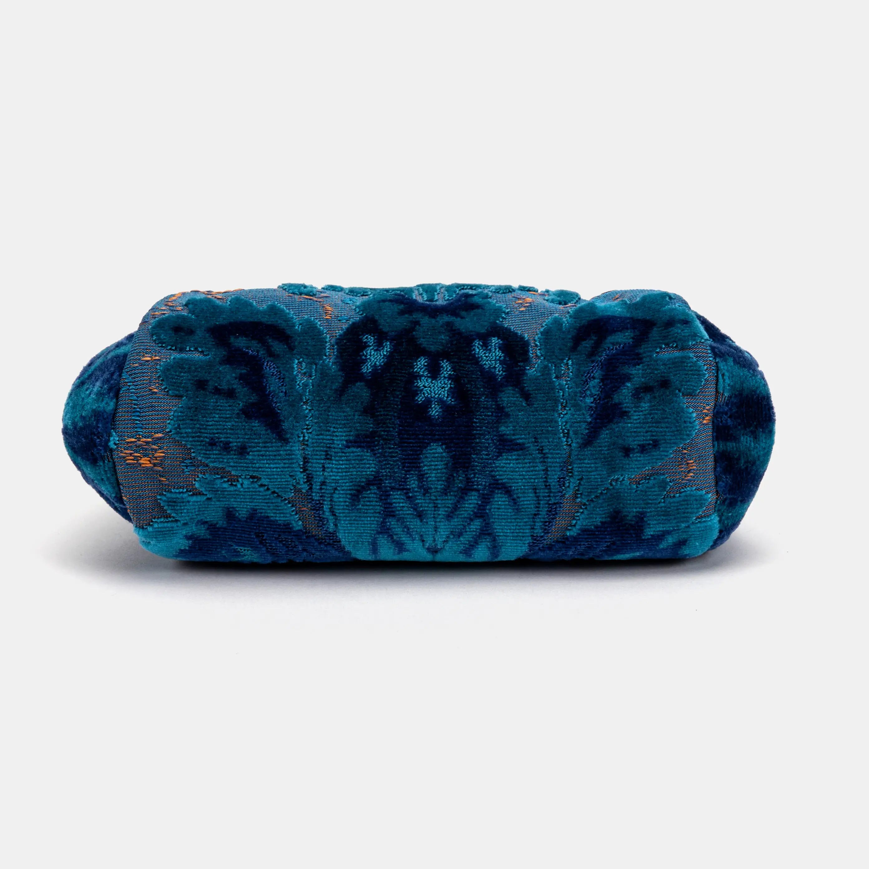 Burnout Velvet Revival Aqua Evening Bag Clutch carpet bag of America bottom