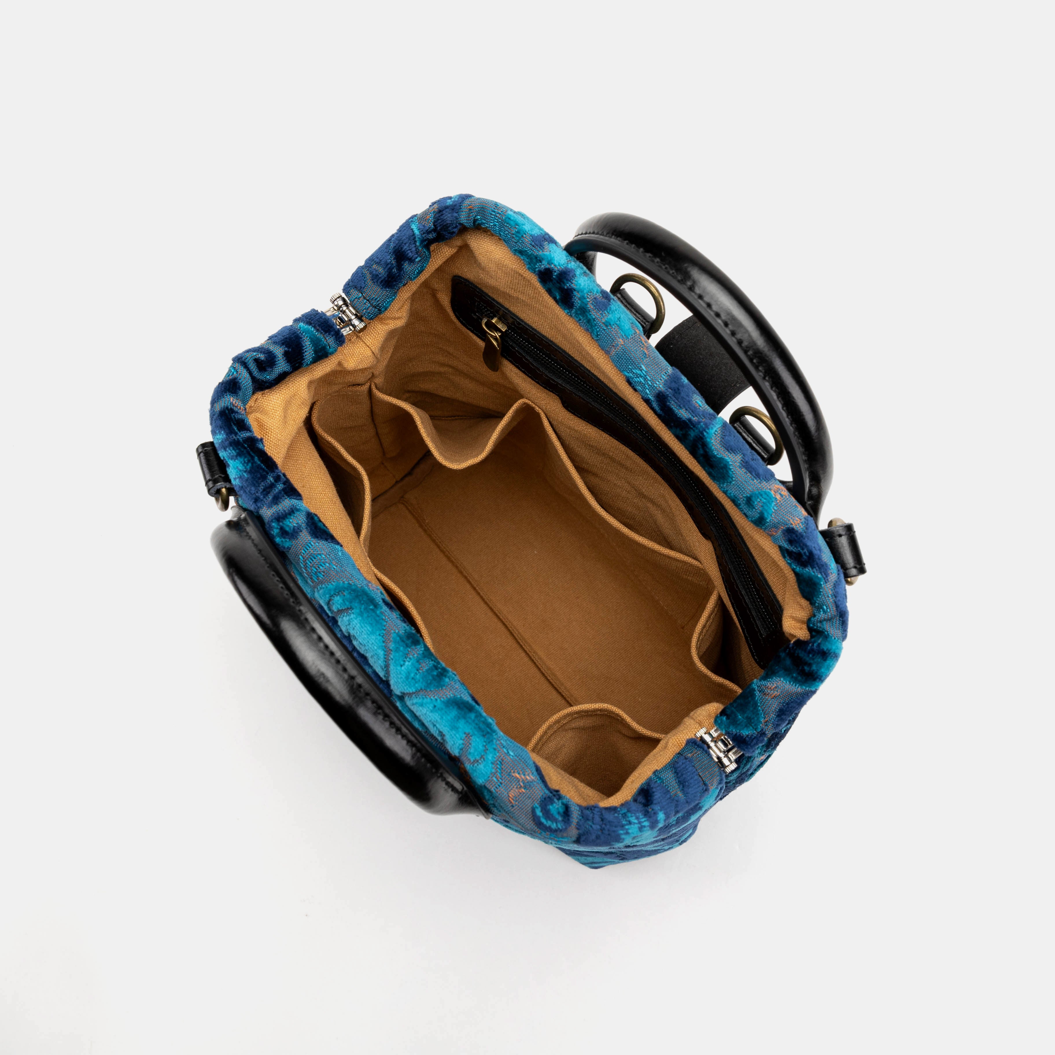 Burnout Velvet Revival Aqua Everyday Backpack of America inside