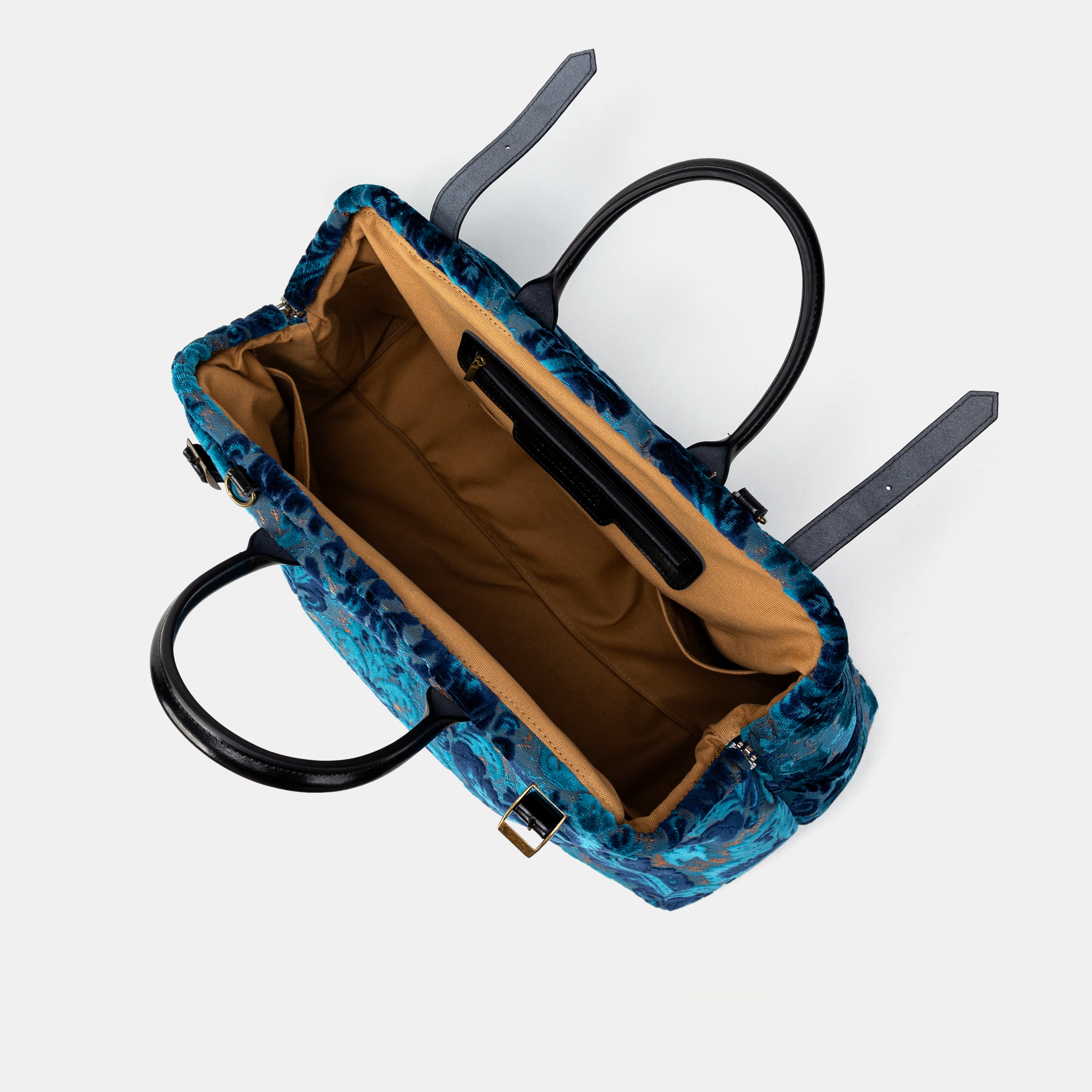Burnout Velvet Revival Aqua Large Carpetbag of America above
