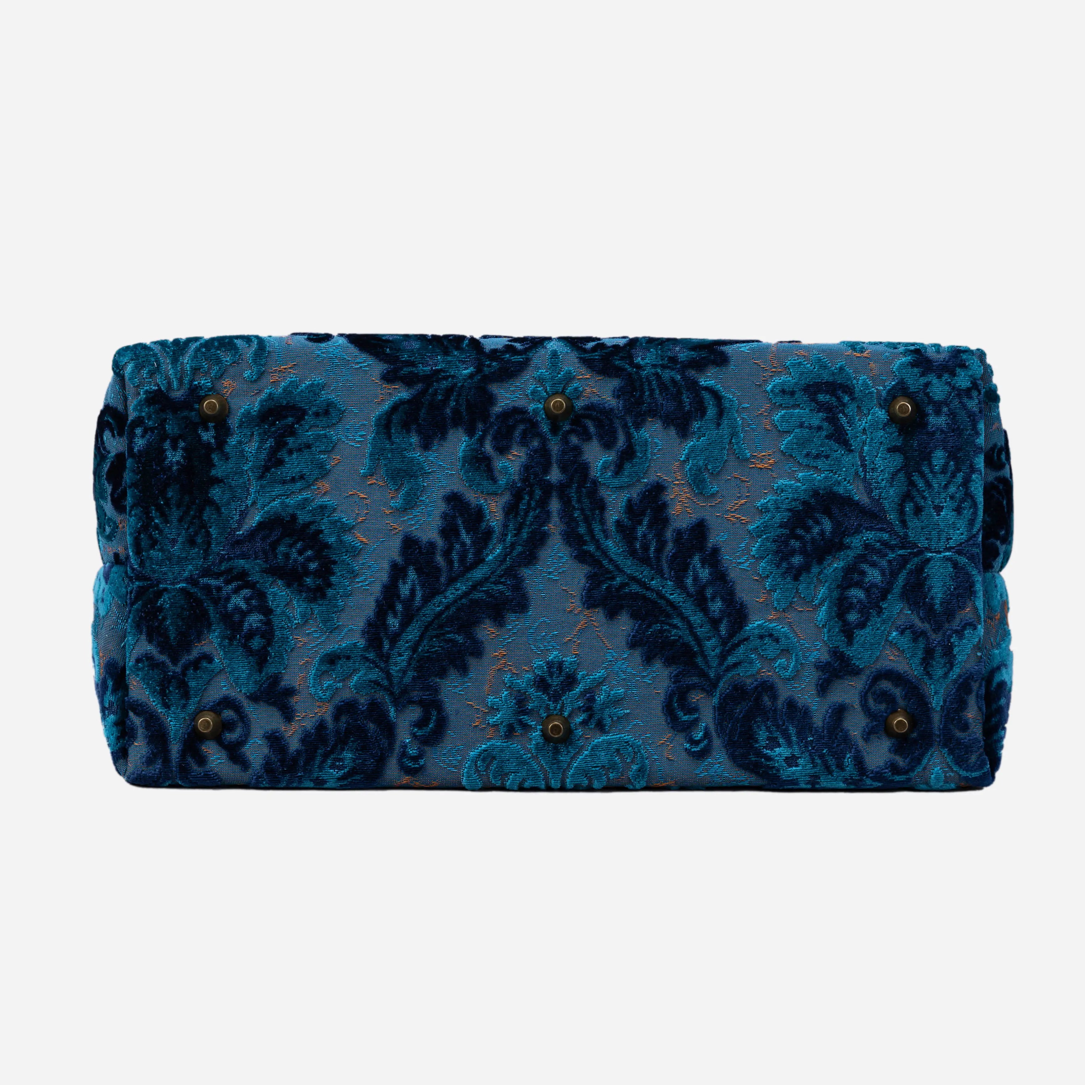Burnout Velvet Revival Aqua Mary Poppins Weekender Carpetbag bottom