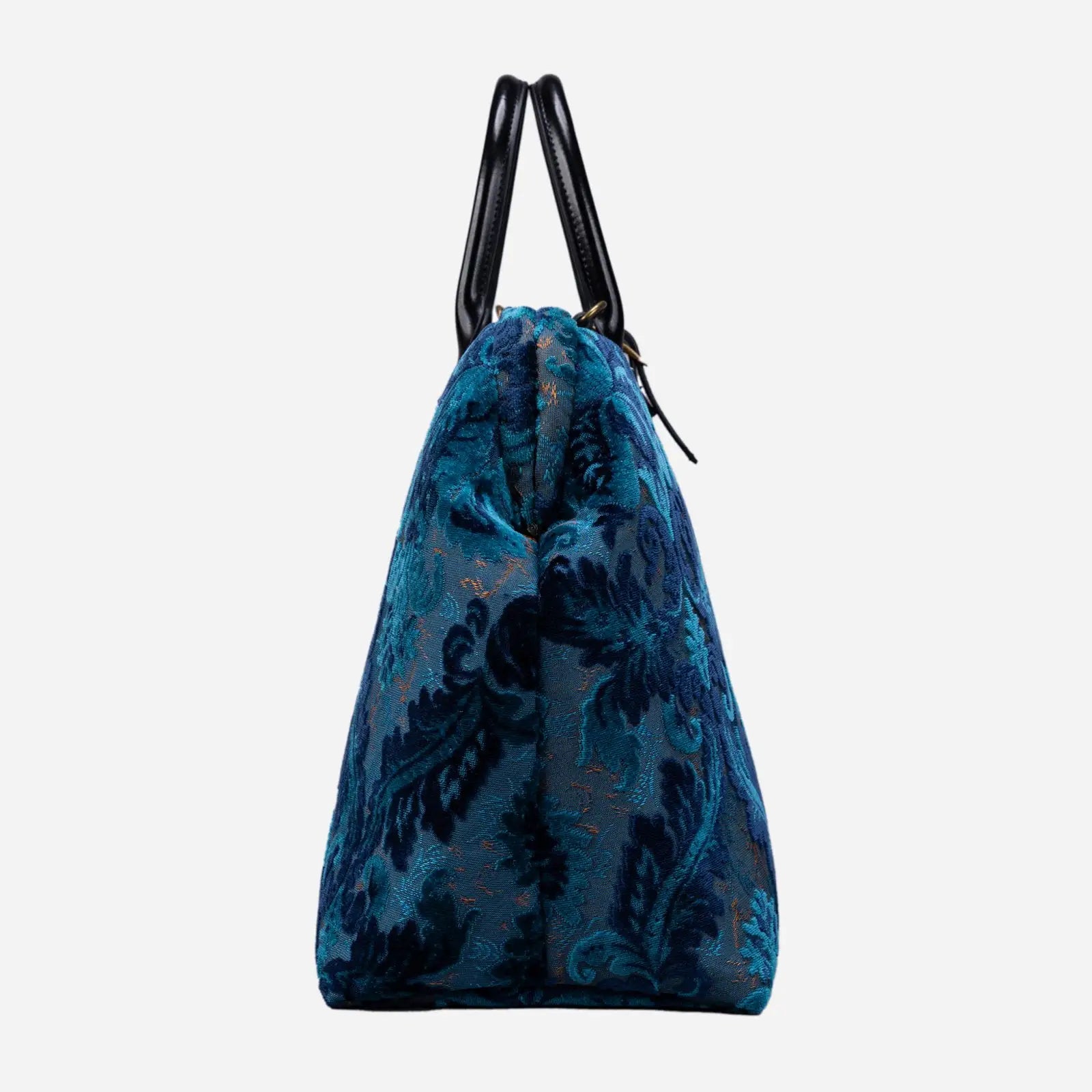 Burnout Velvet Revival Aqua Mary Poppins Weekender Carpetbag side