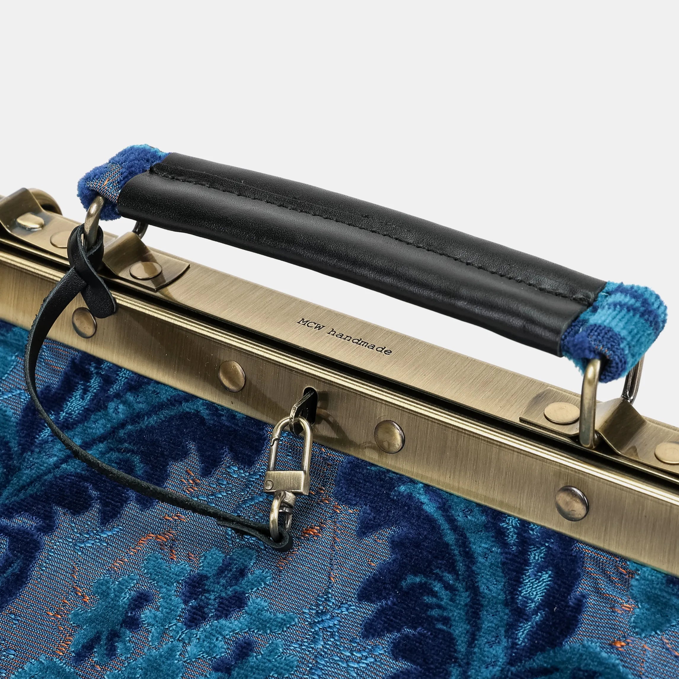 Burnout velvet Revival Aqua Vivienne Carpet Purse Gladstone Bag of America logo