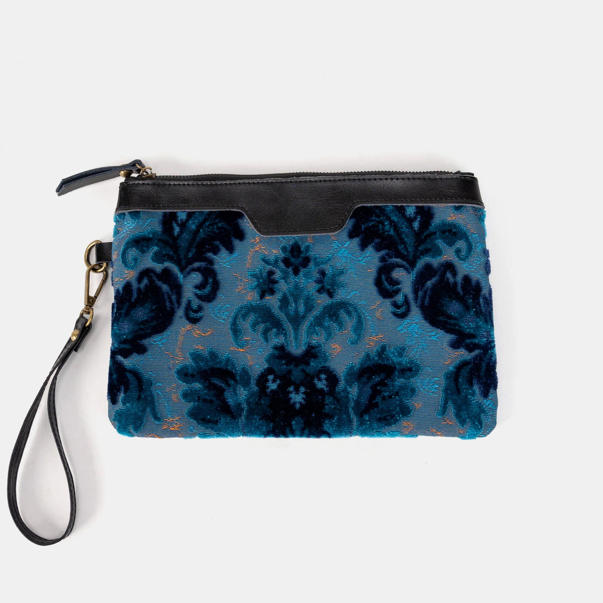 Burnout Velvet Revival Aqua Wristlet Clutch main