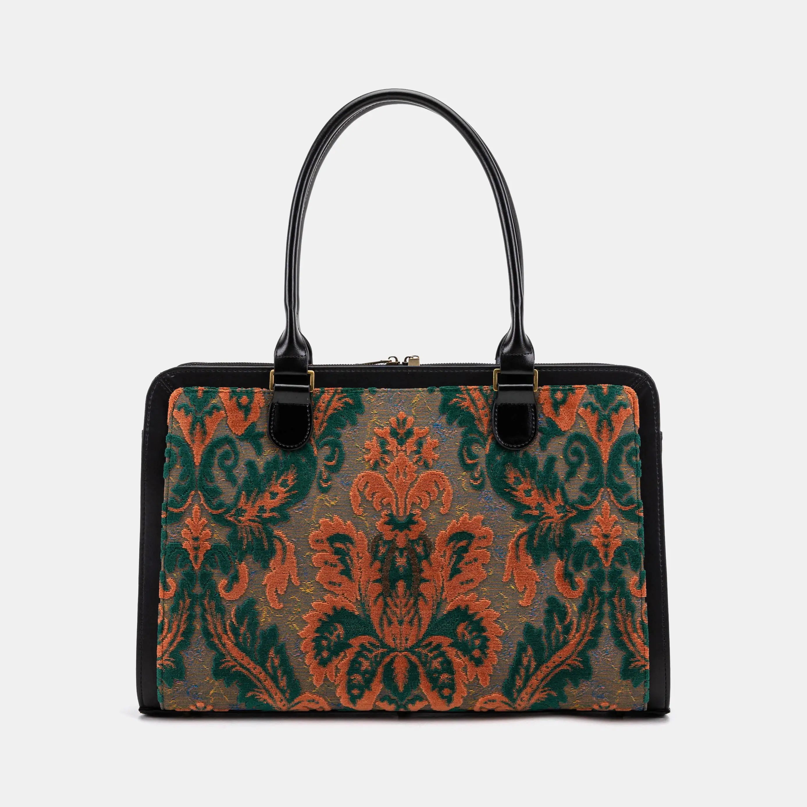 Burnout Velvet Revival Jade Business Tote of America front