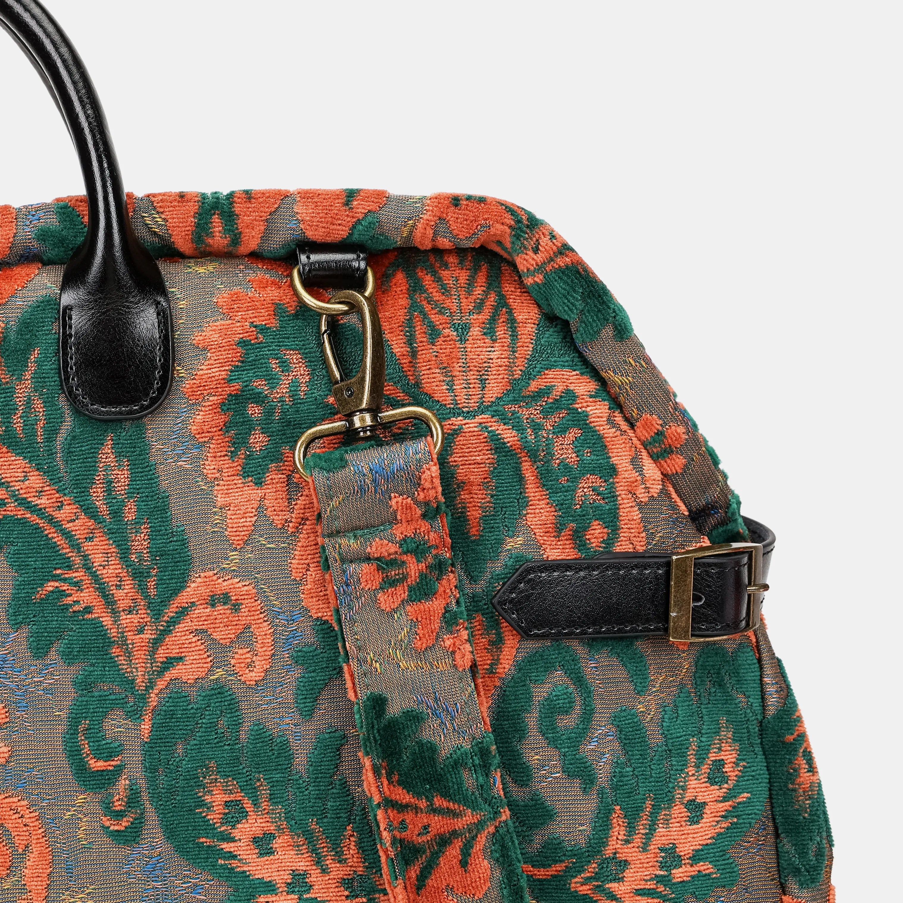 Burnout Velvet Revival Jade Carpet Garment Bag Carpetbag of America buckle
