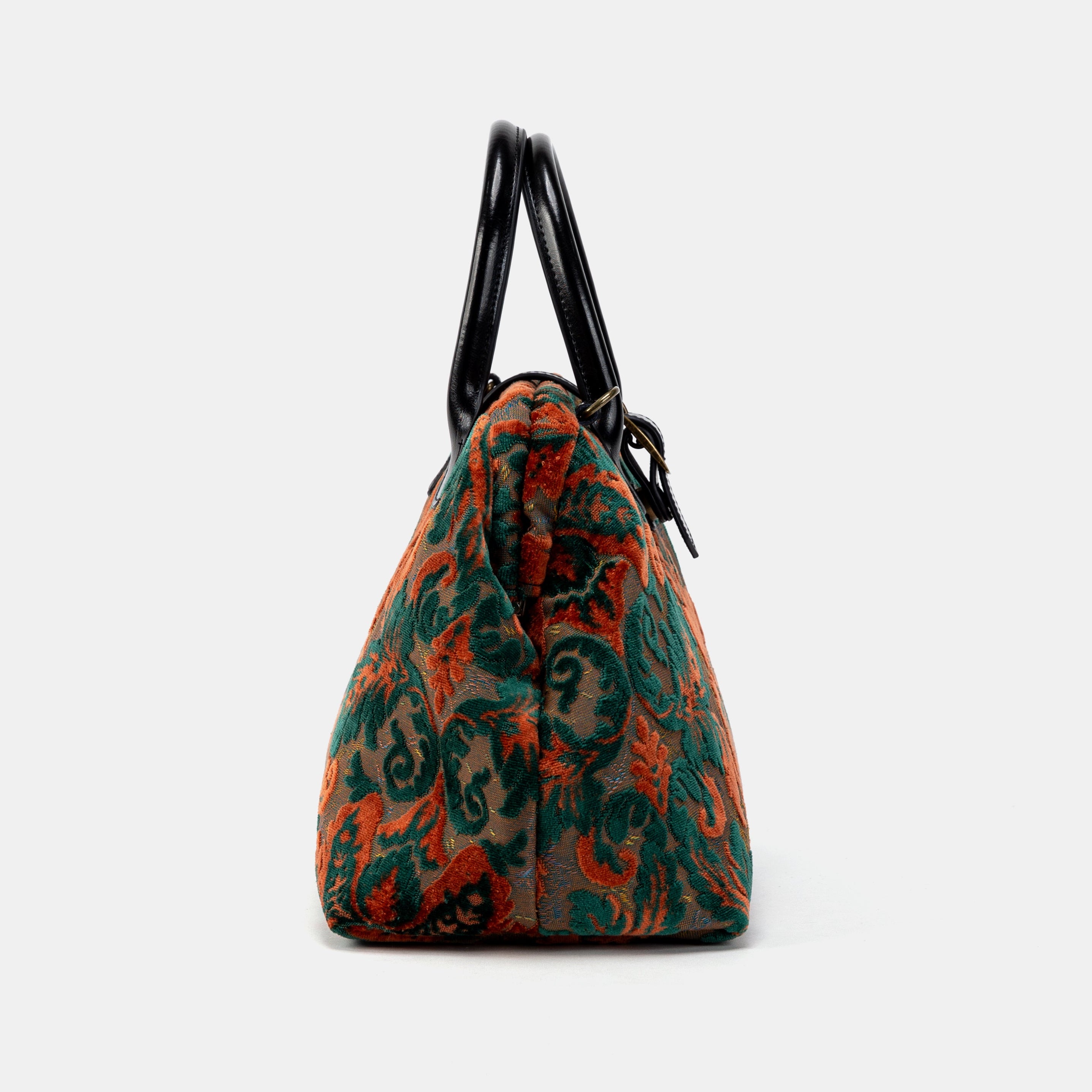 Burnout Velvet Revival Jade Carpet Handbag Purse of America side