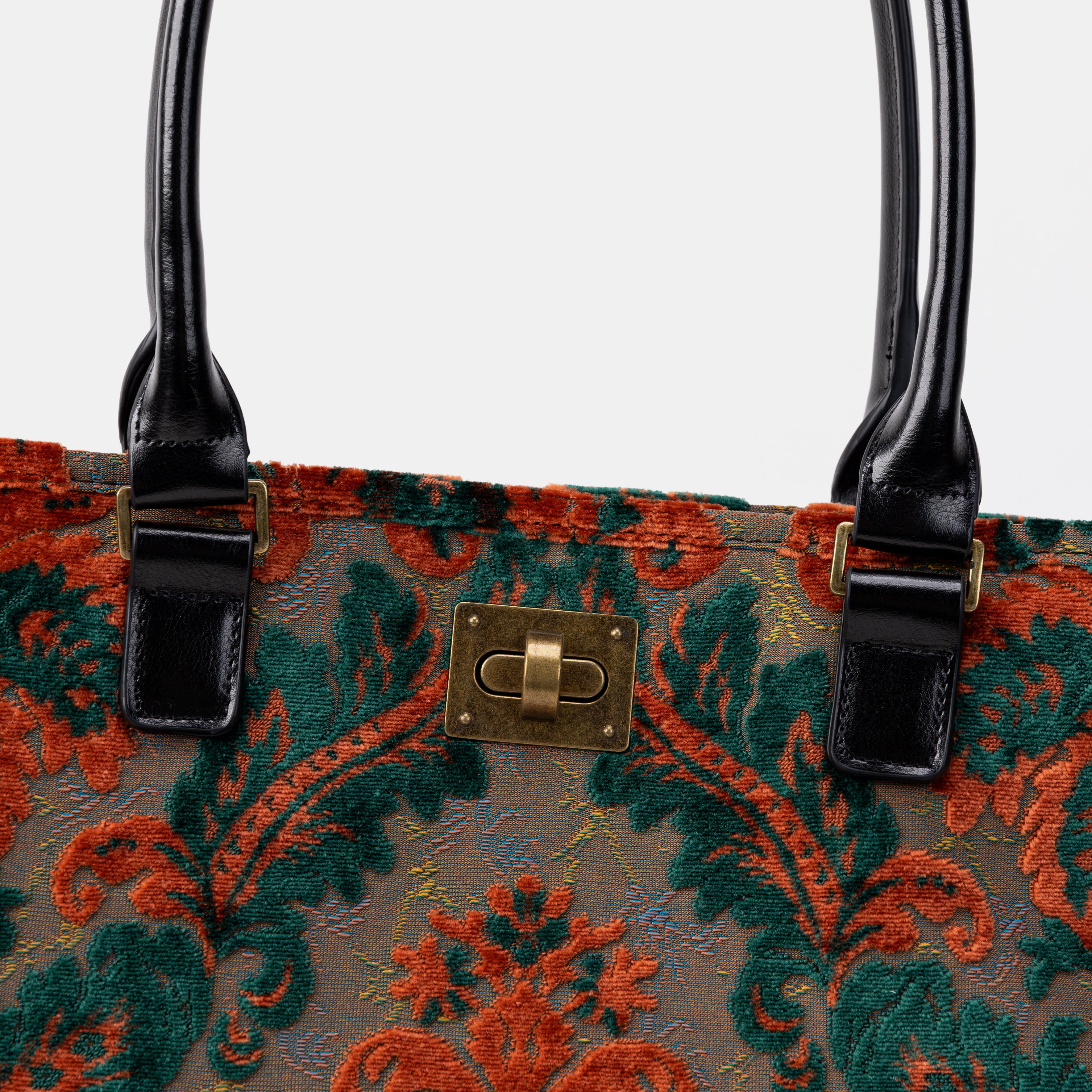 Burnout Velvet Revival Jade Carpet Tote Shopper of America buckle