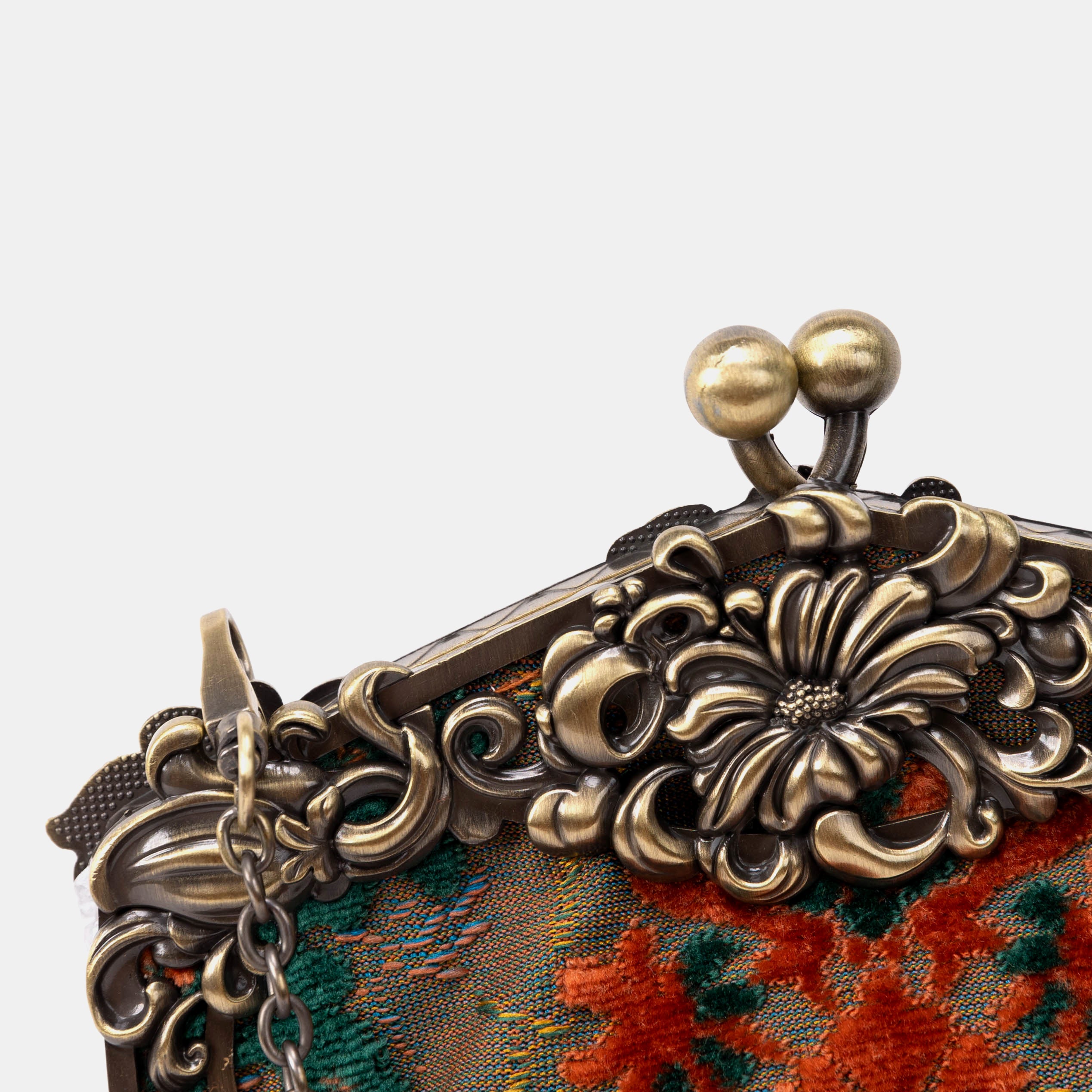 Burnout Velvet Revival Jade Chatelaine Purse Large of America detail