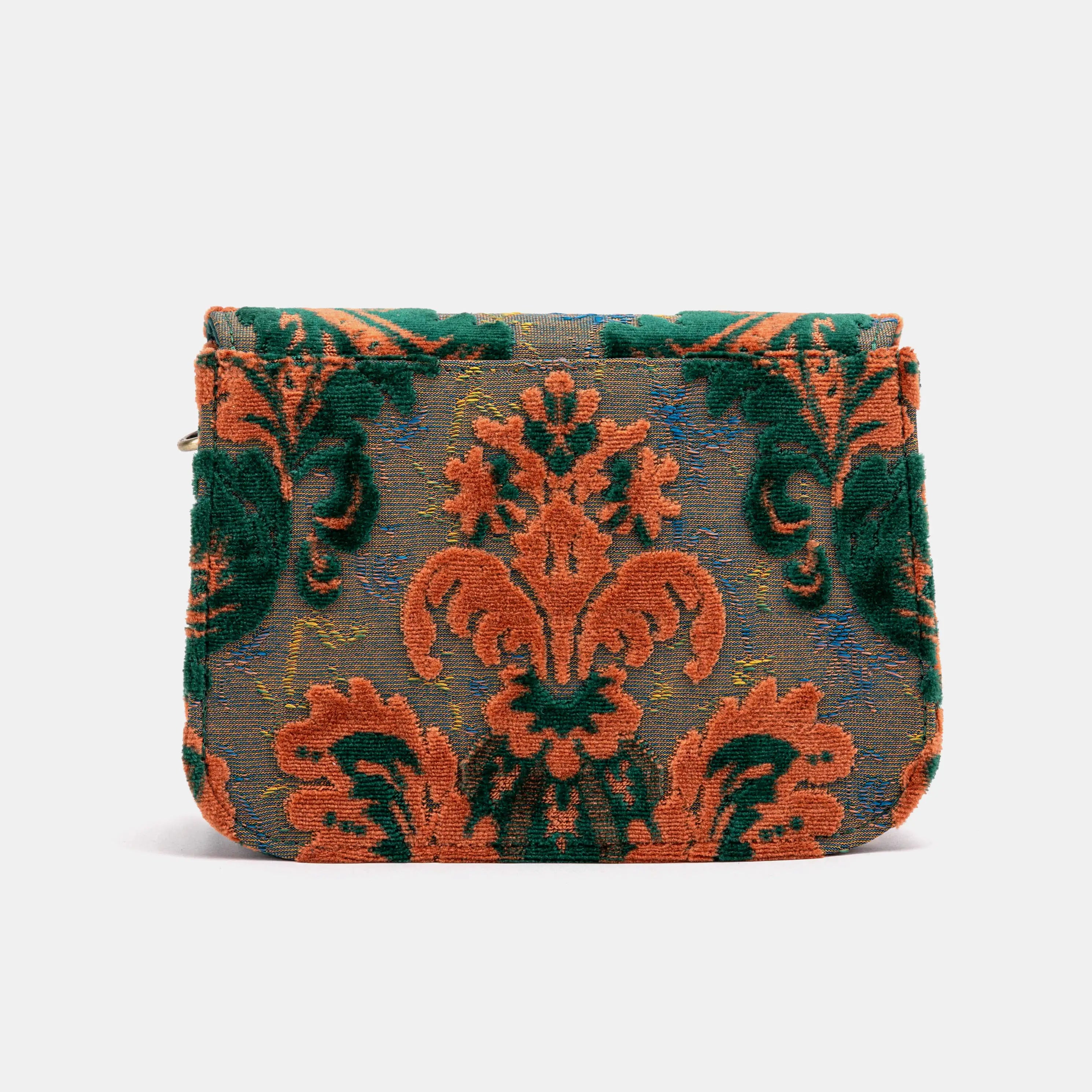 Burnout Velvet Revival Jade Flap Crossbody Bag of America back