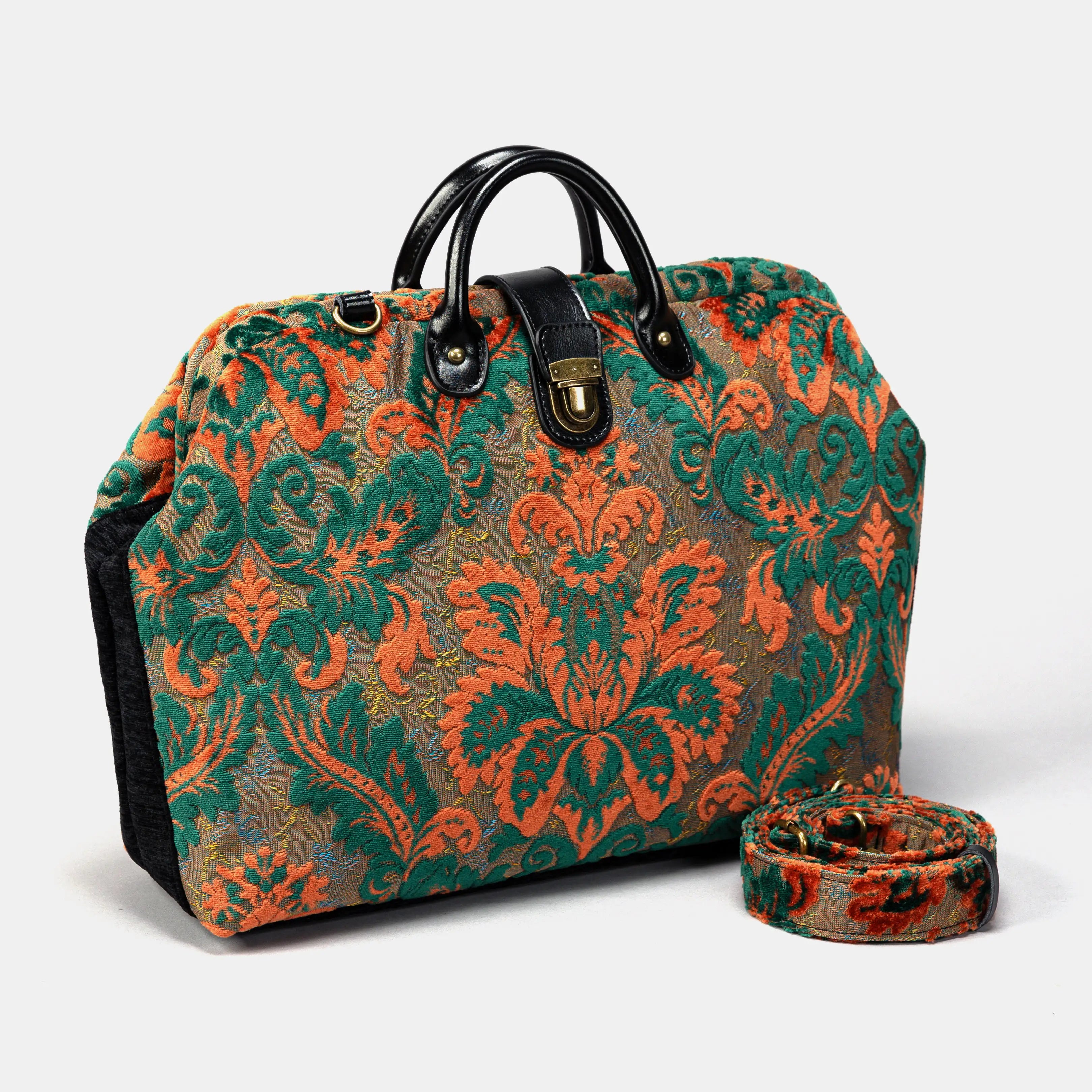 Burnout Velvet Revival Jade Laptop Work Bag of America inside