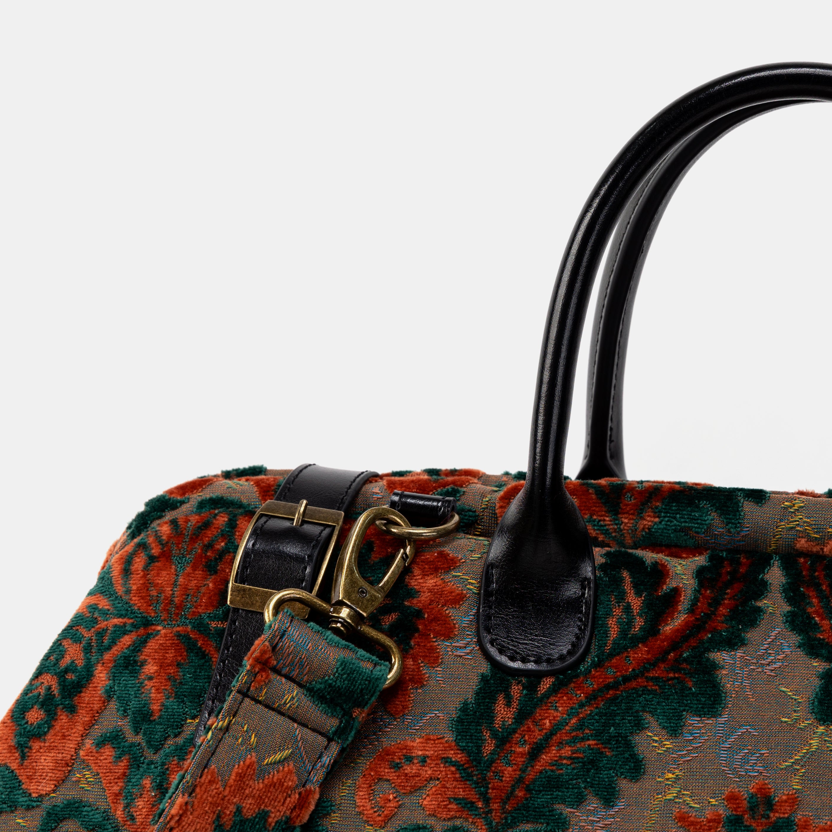 Burnout Velvet Revival Jade Large Carpetbag of America detail