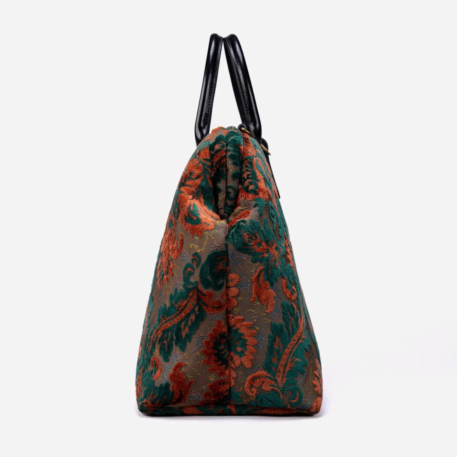 Burnout Velvet Revival Jade Mary Poppins Weekender Carpetbag America side