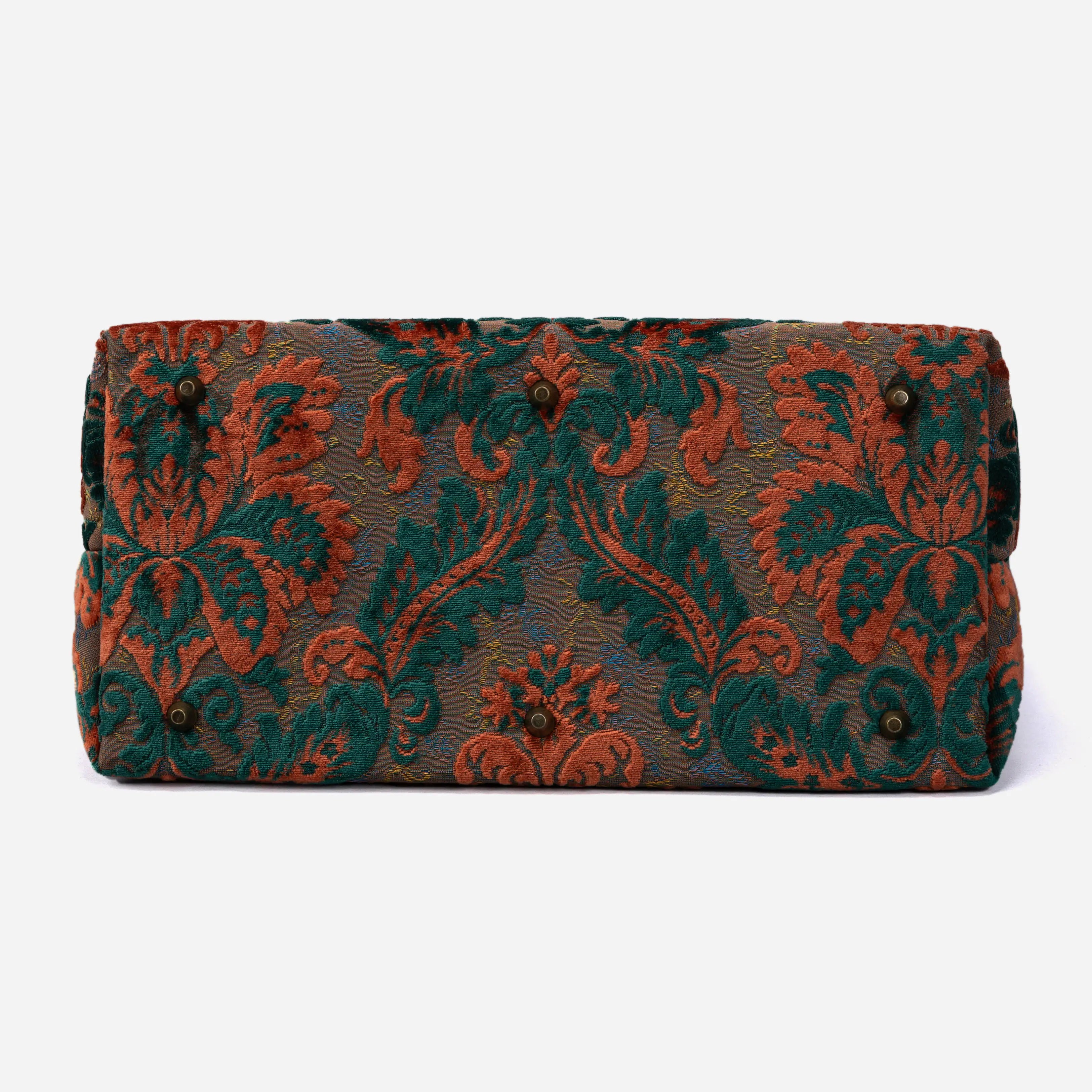Burnout Velvet Revival Jade Mary Poppins Weekender Carpetbag America bottom