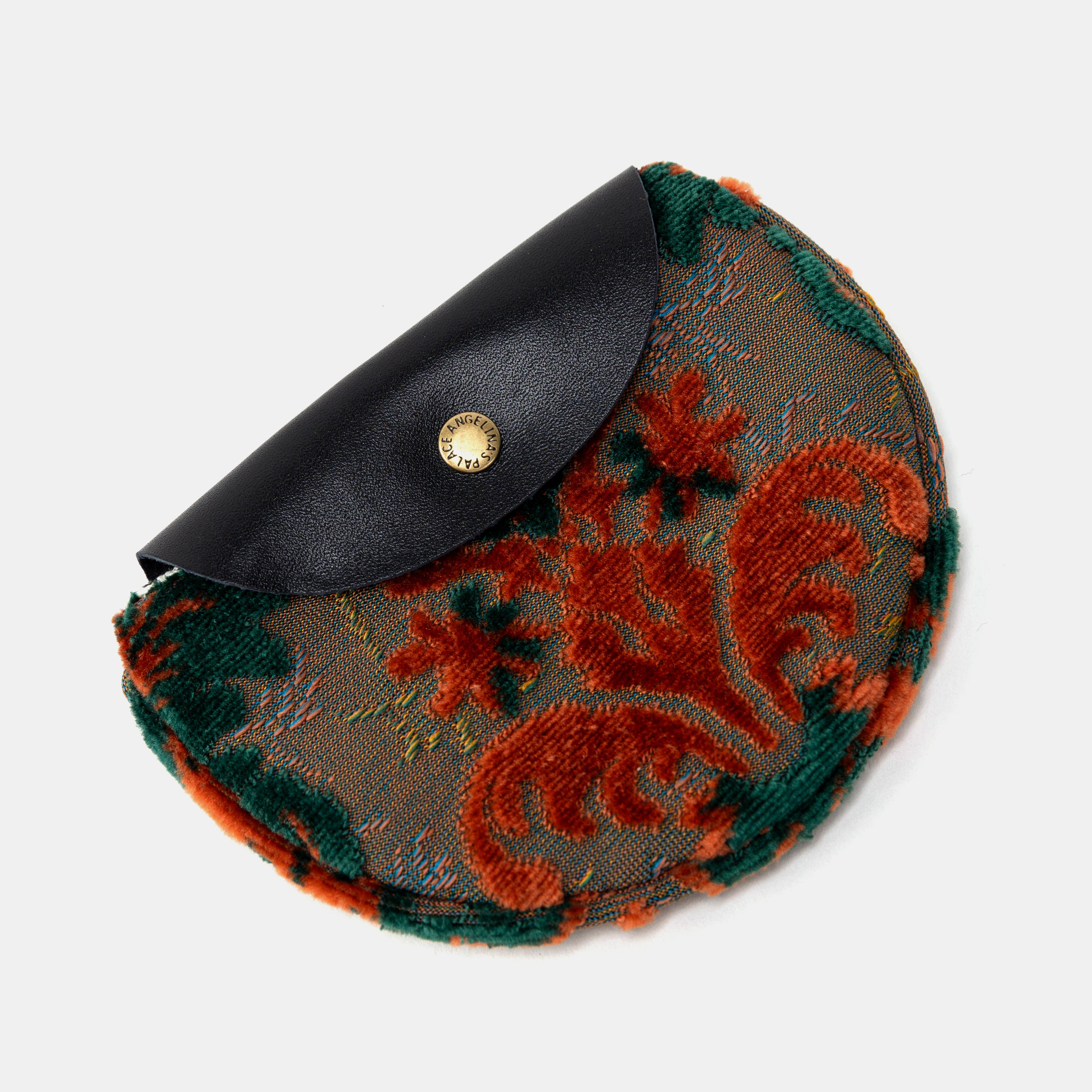 Burnout Velvet Revival Jade Double Kiss Clasp Coin Purse of America Lying down-2