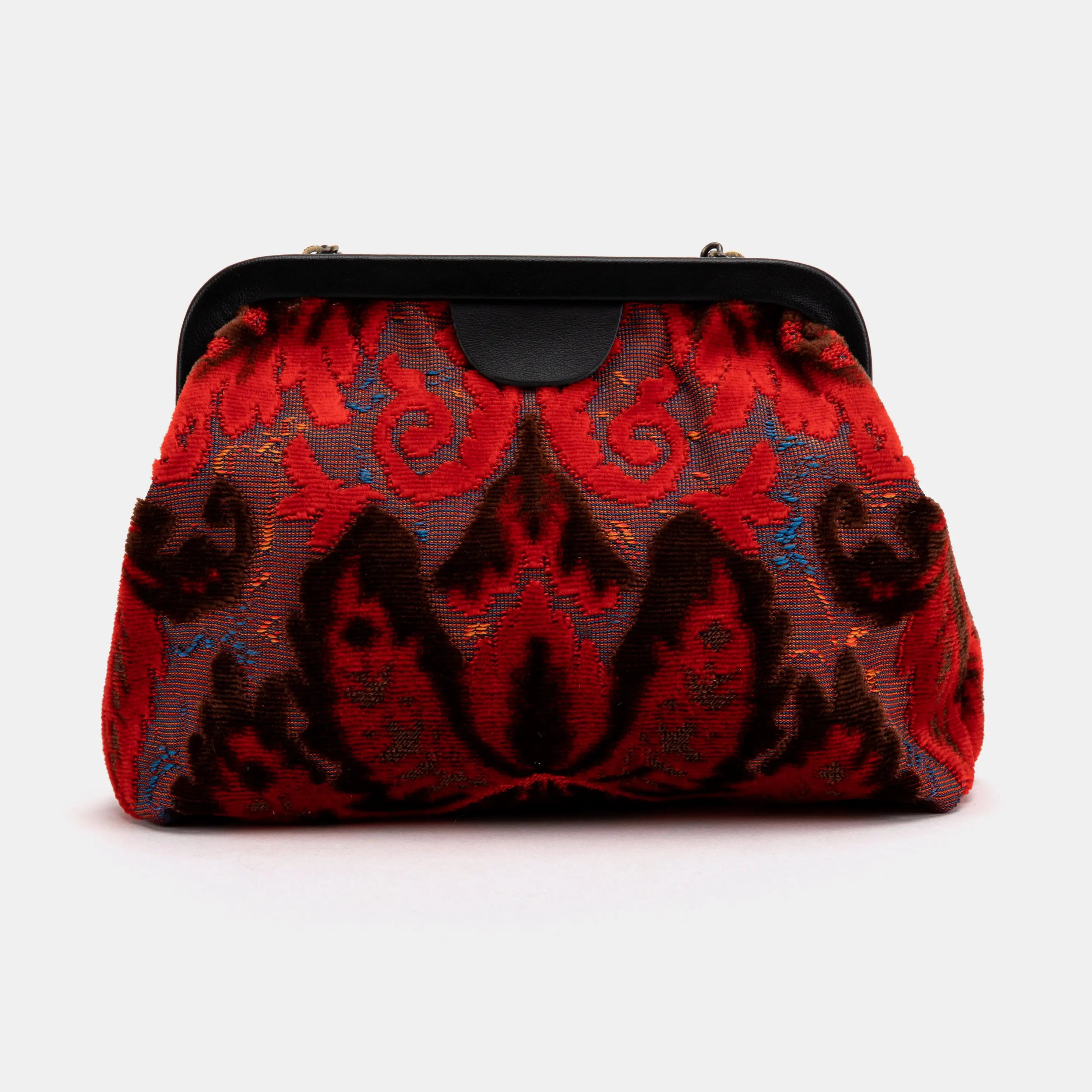 Burnout Velvet Revival Scarlet Alma Clutch back