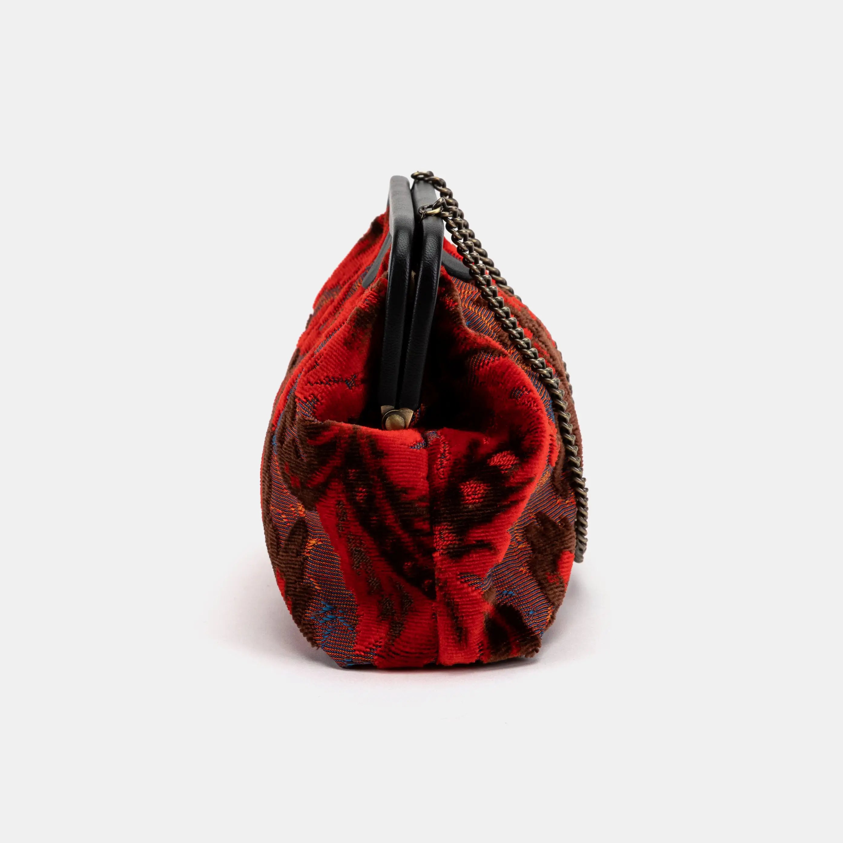 Burnout Velvet Revival Scarlet Alma Clutch side