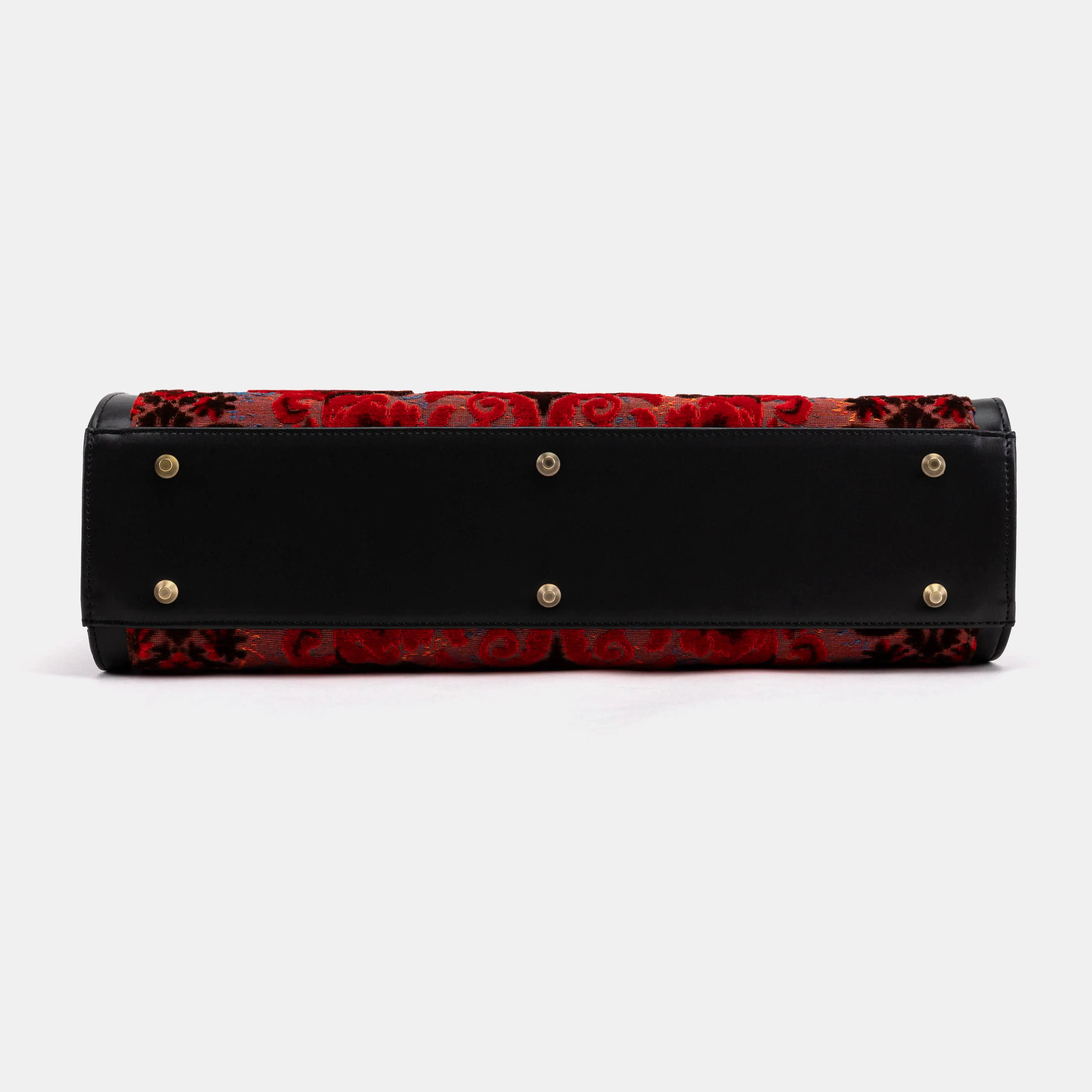 Burnout Velvet Revival Scarlet Business Tote of America bottom