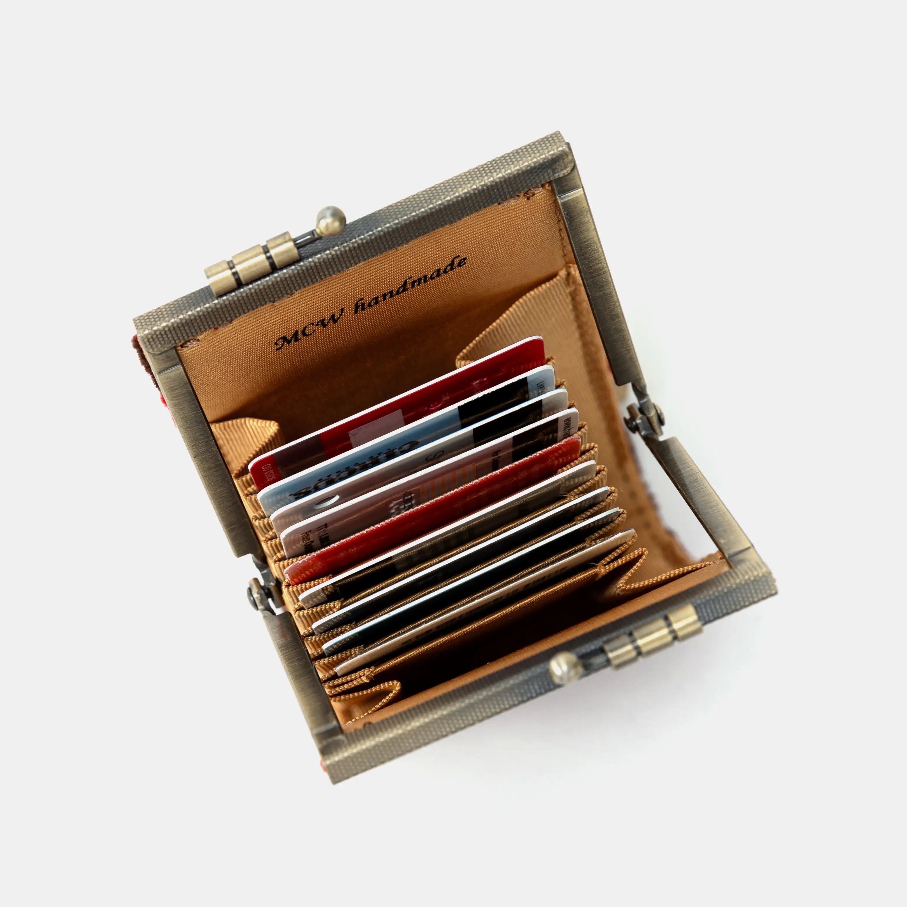 Burnout Velvet Revival Scarlet Card Wallet of America Top