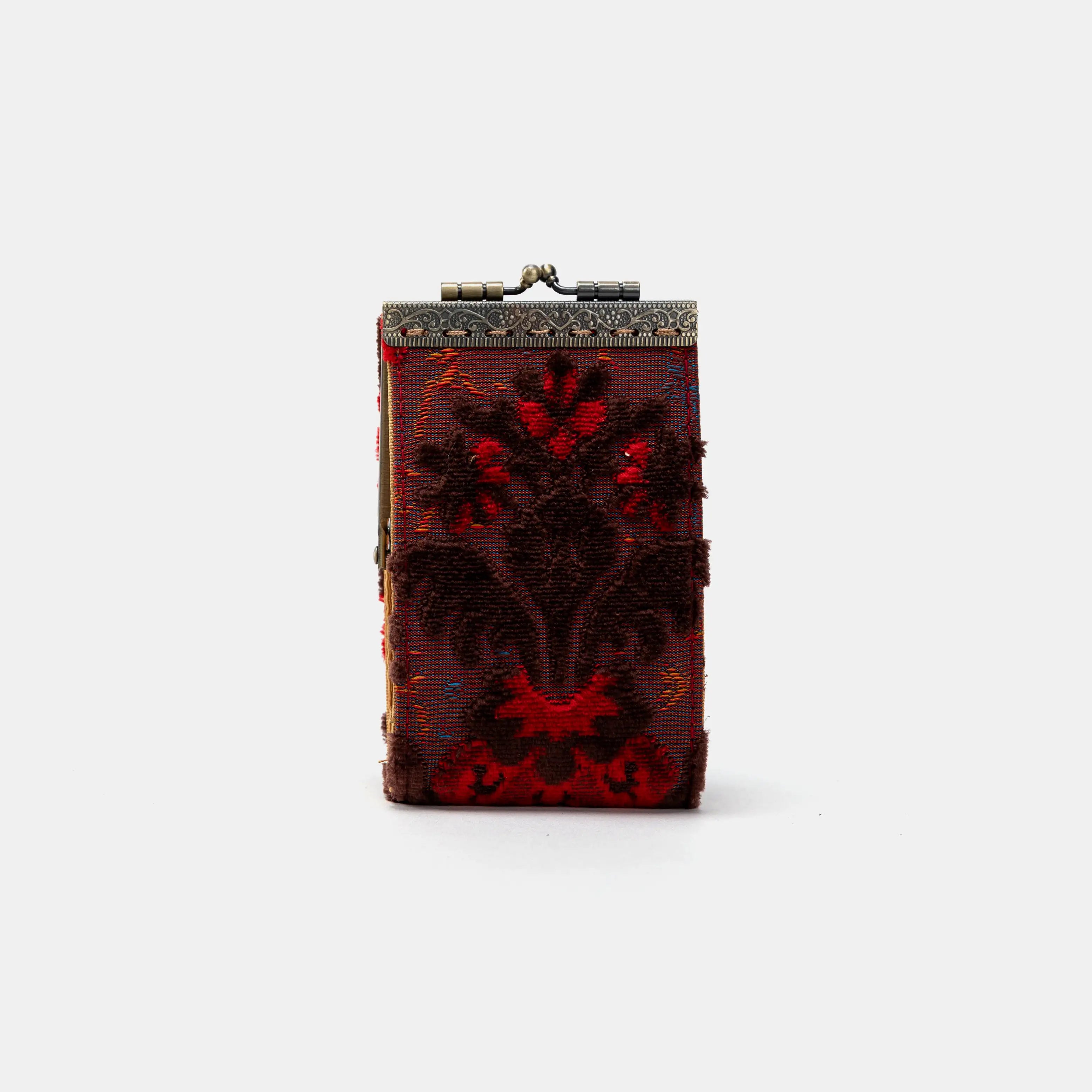 Burnout Velvet Revival Scarlet Card Wallet of America Front