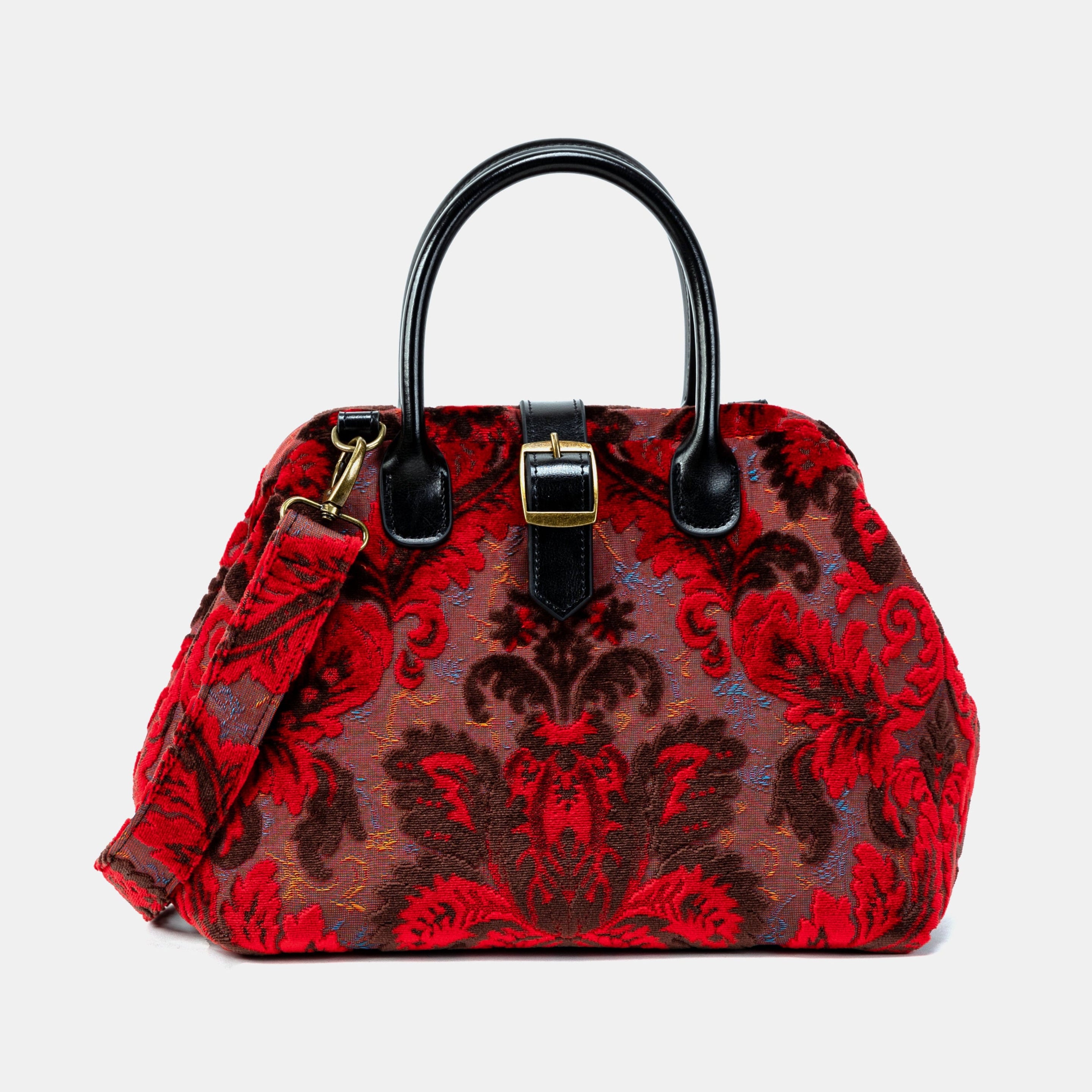 Burnout Velvet Revival Scarlet Carpet Handbag Purse of America front