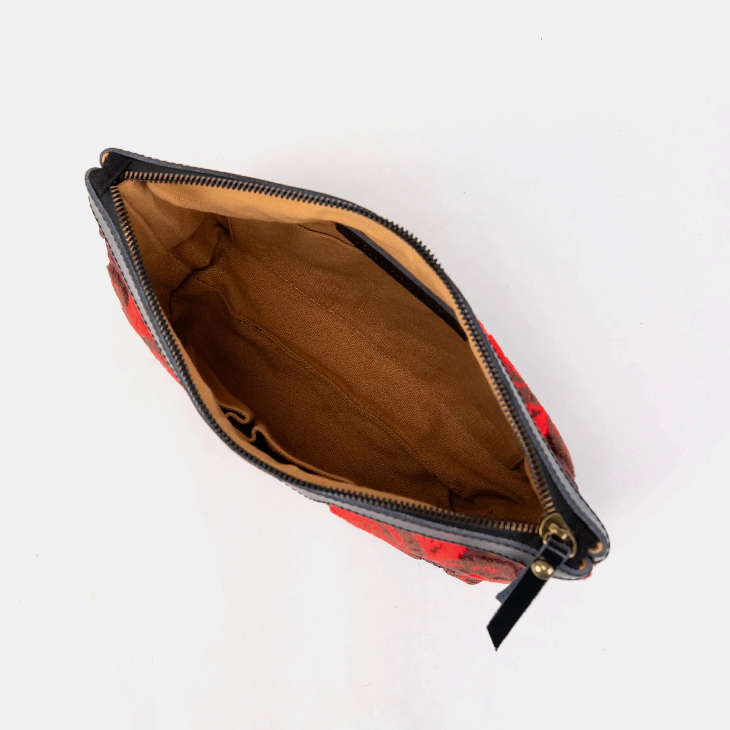Burnout Velvet Revival Scarlet Carpet Makeup Bag inside