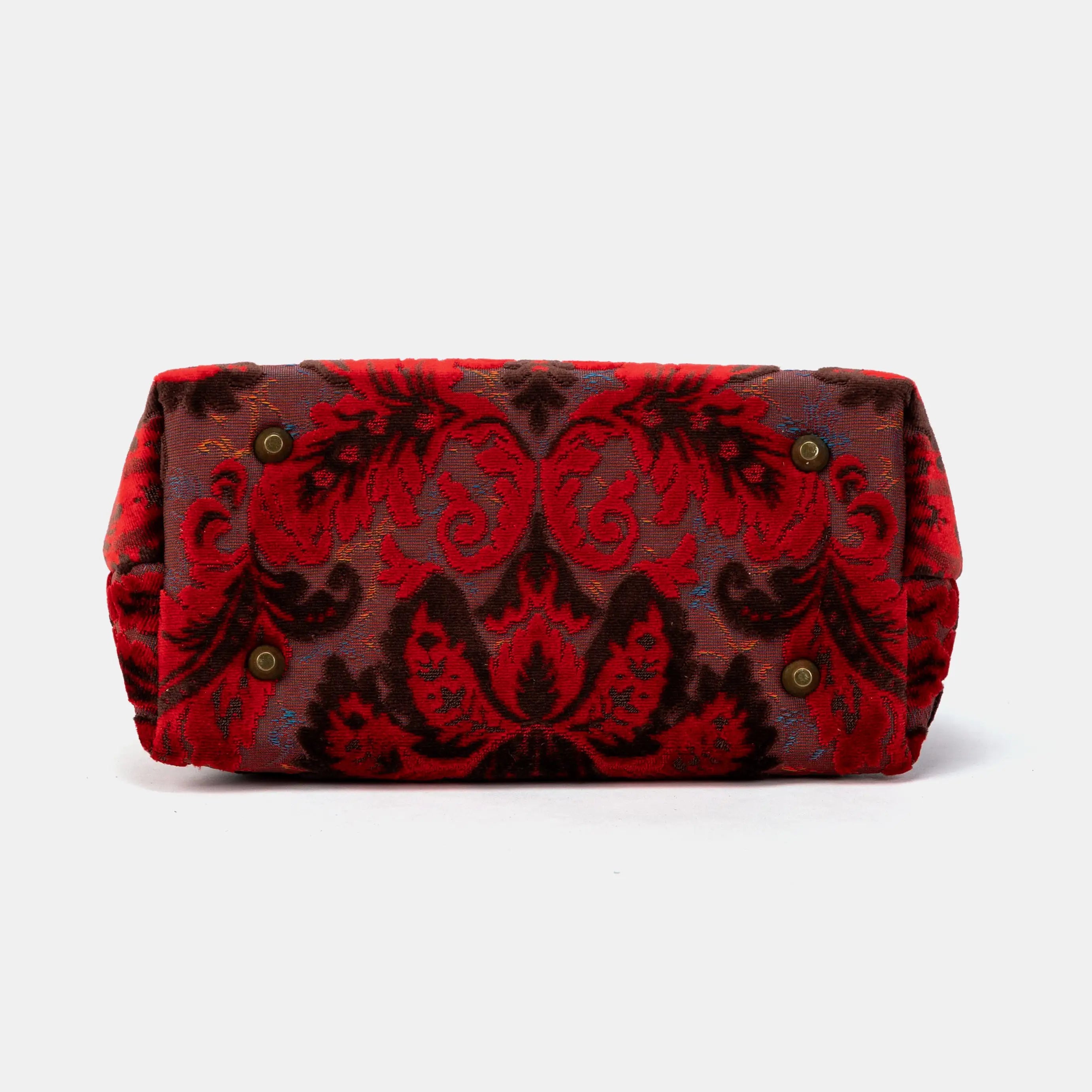 Burnout Velvet Revival Scarlet Carpet Satchel bottom