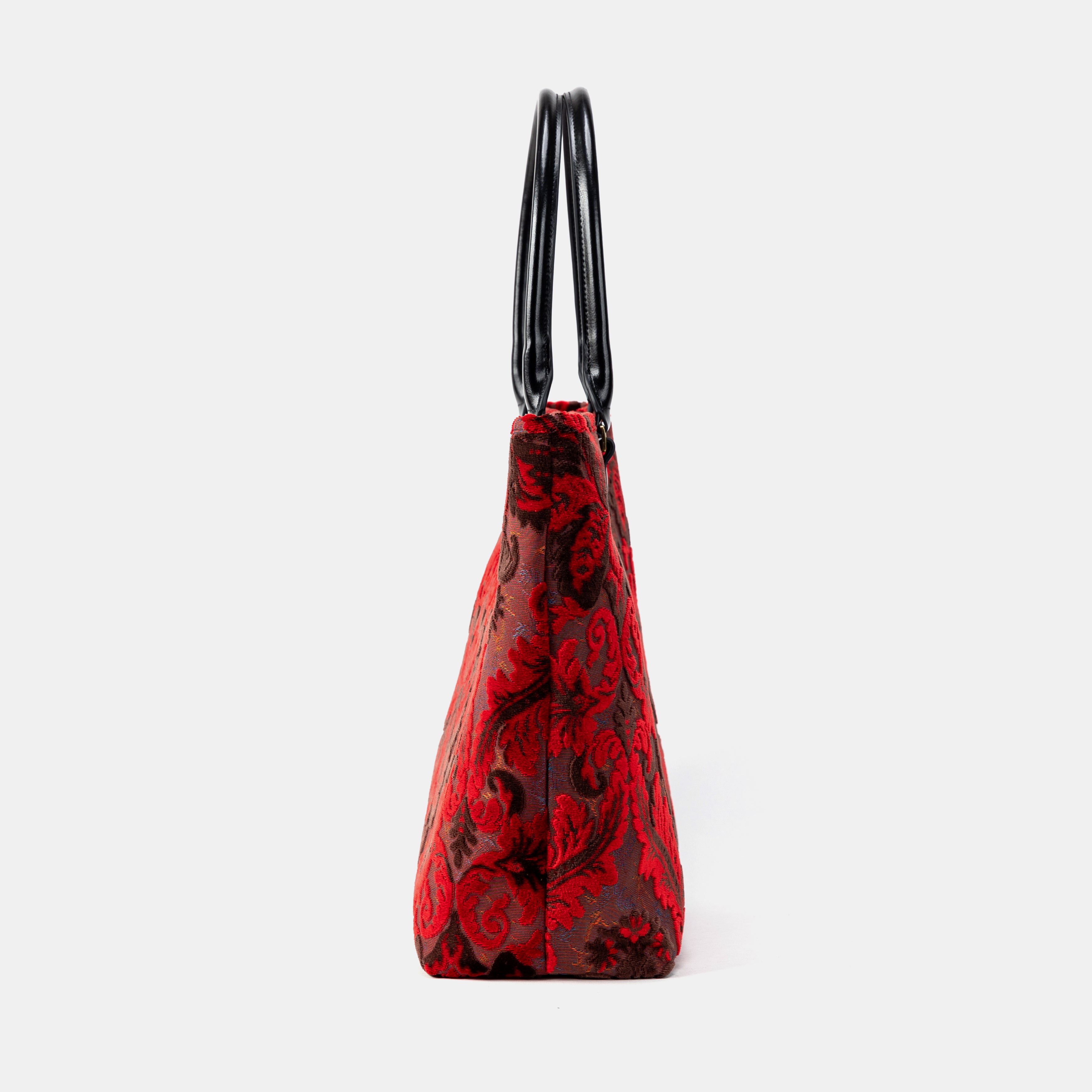 Burnout Velvet Revival Scarlet Carpet Tote Shopper of America side