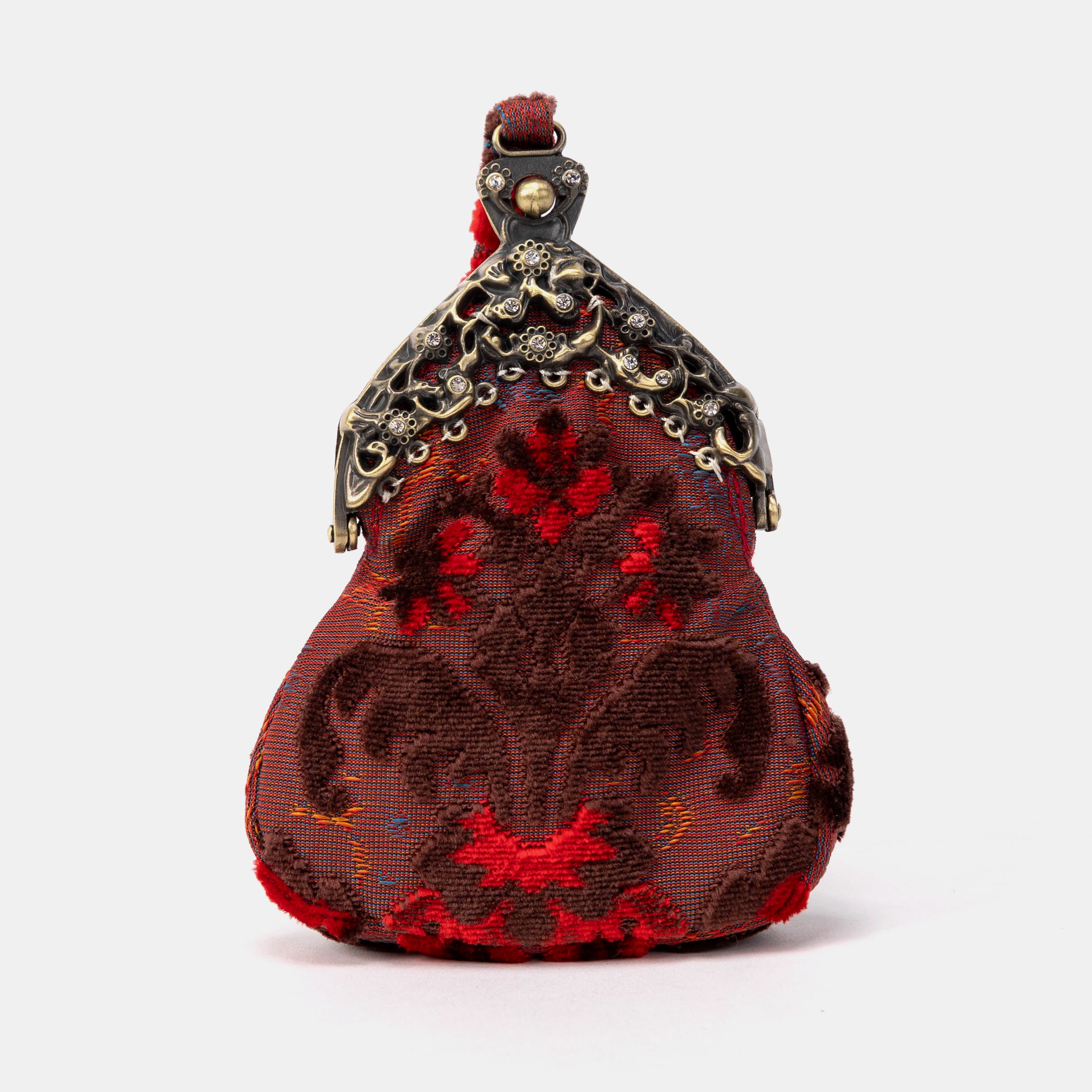 Burnout Velvet Revival Scarlet Chatelaine Purse Wristlet Bag of America STAND