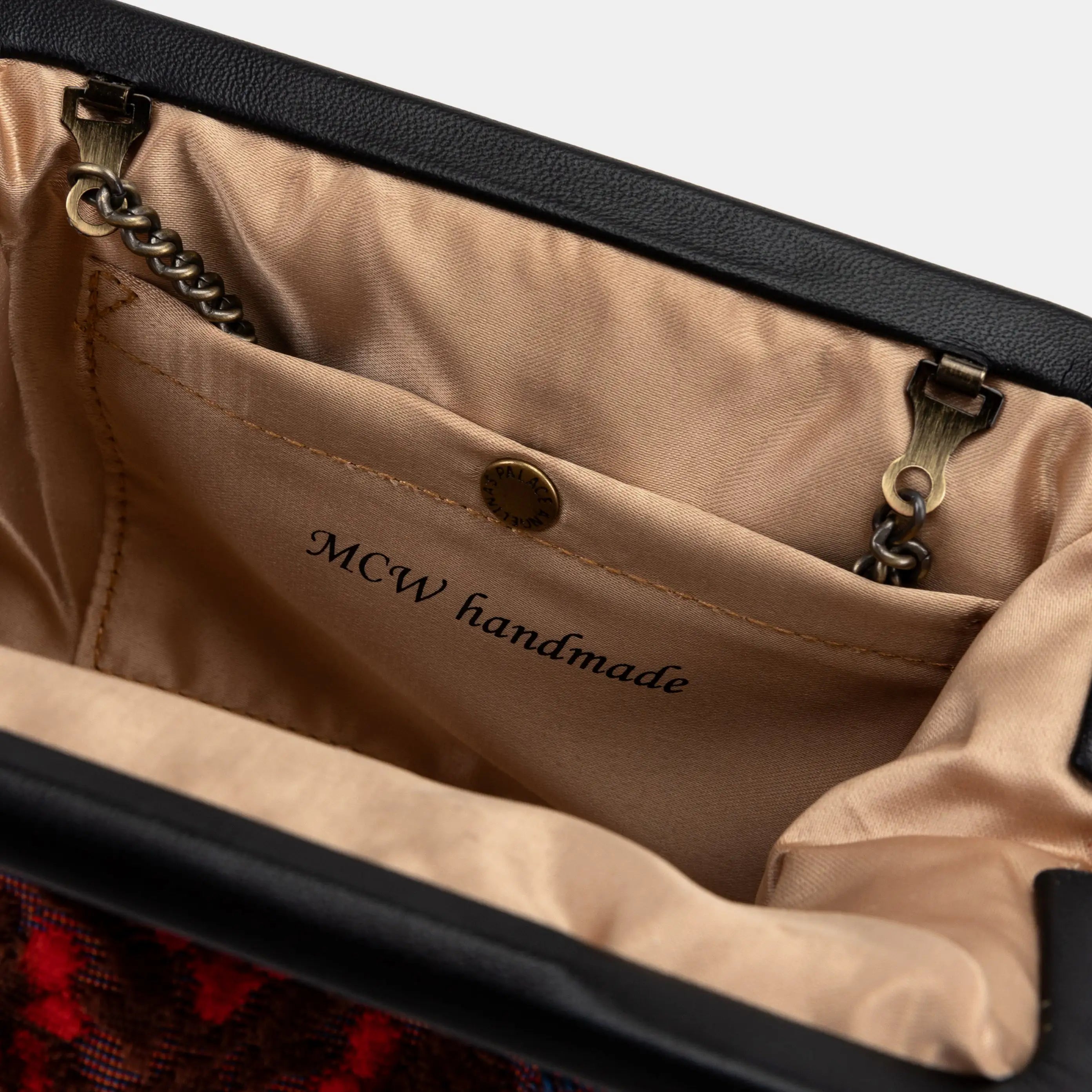 Burnout Velvet Revival Scarlet Evening Bag Clutch carpet bag detail