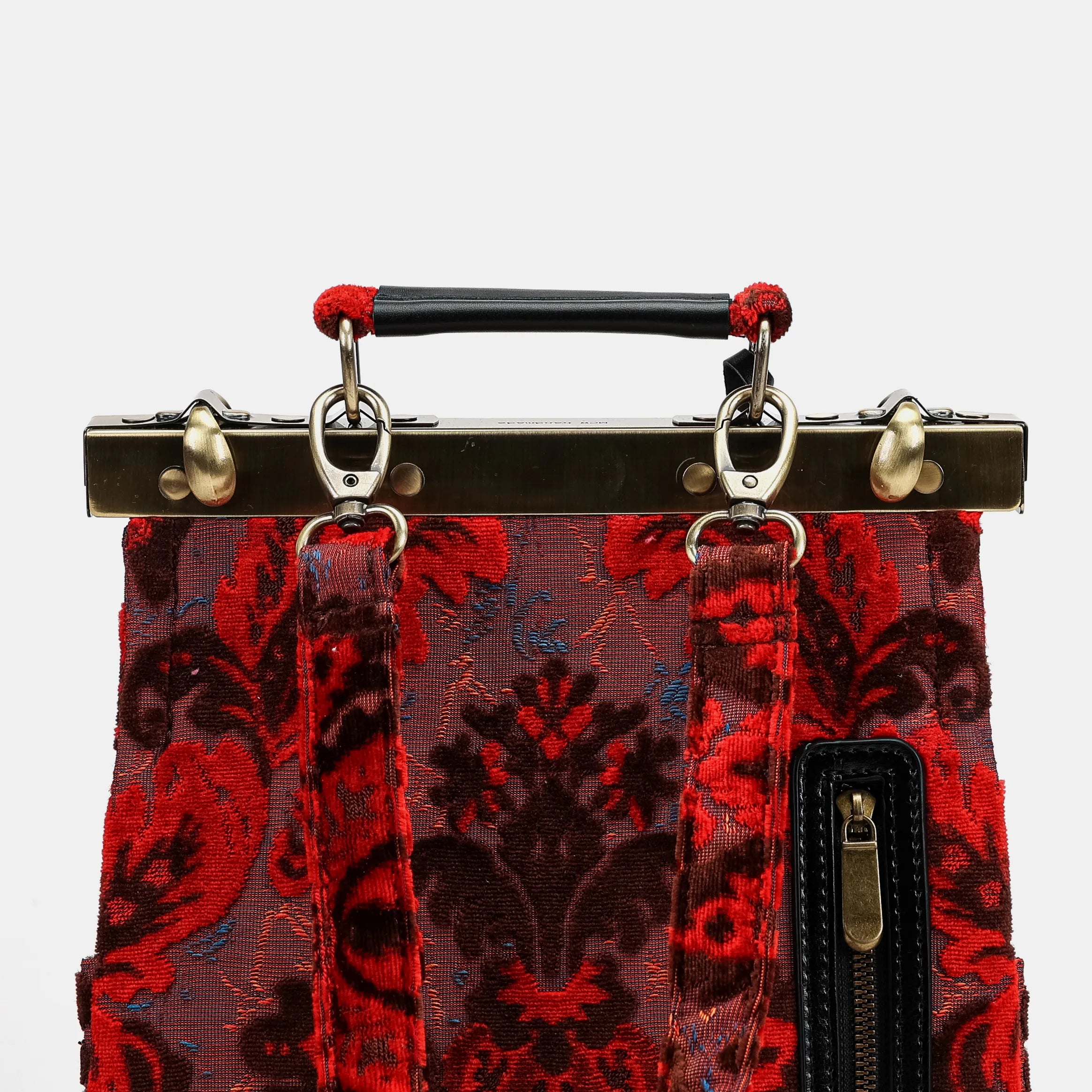 Burnout Velvet Revival Scarlet Helena Carpet Gladstone Backpack back details