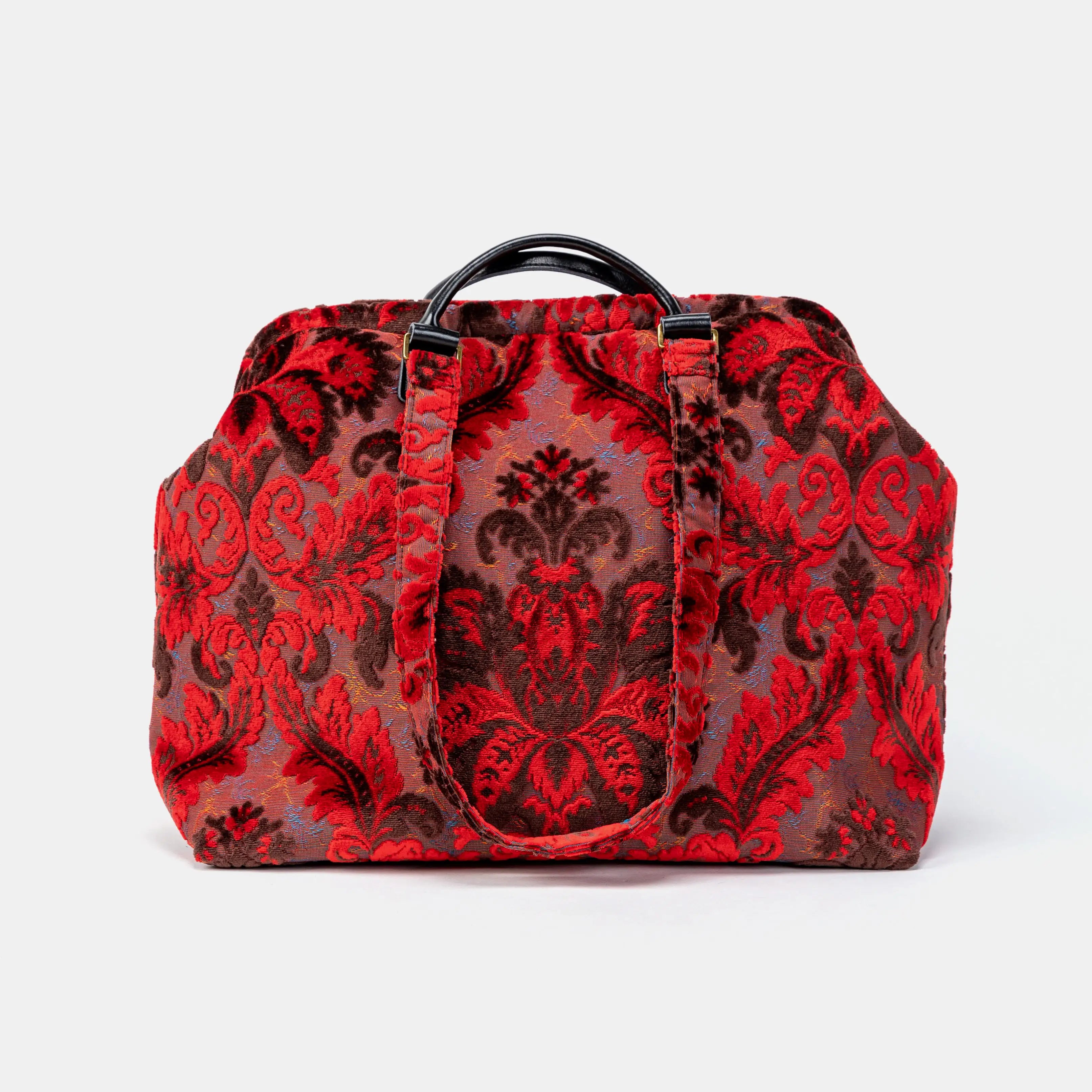 Burnout Velvet Revival Scarlet Knitting Project Bag of America front