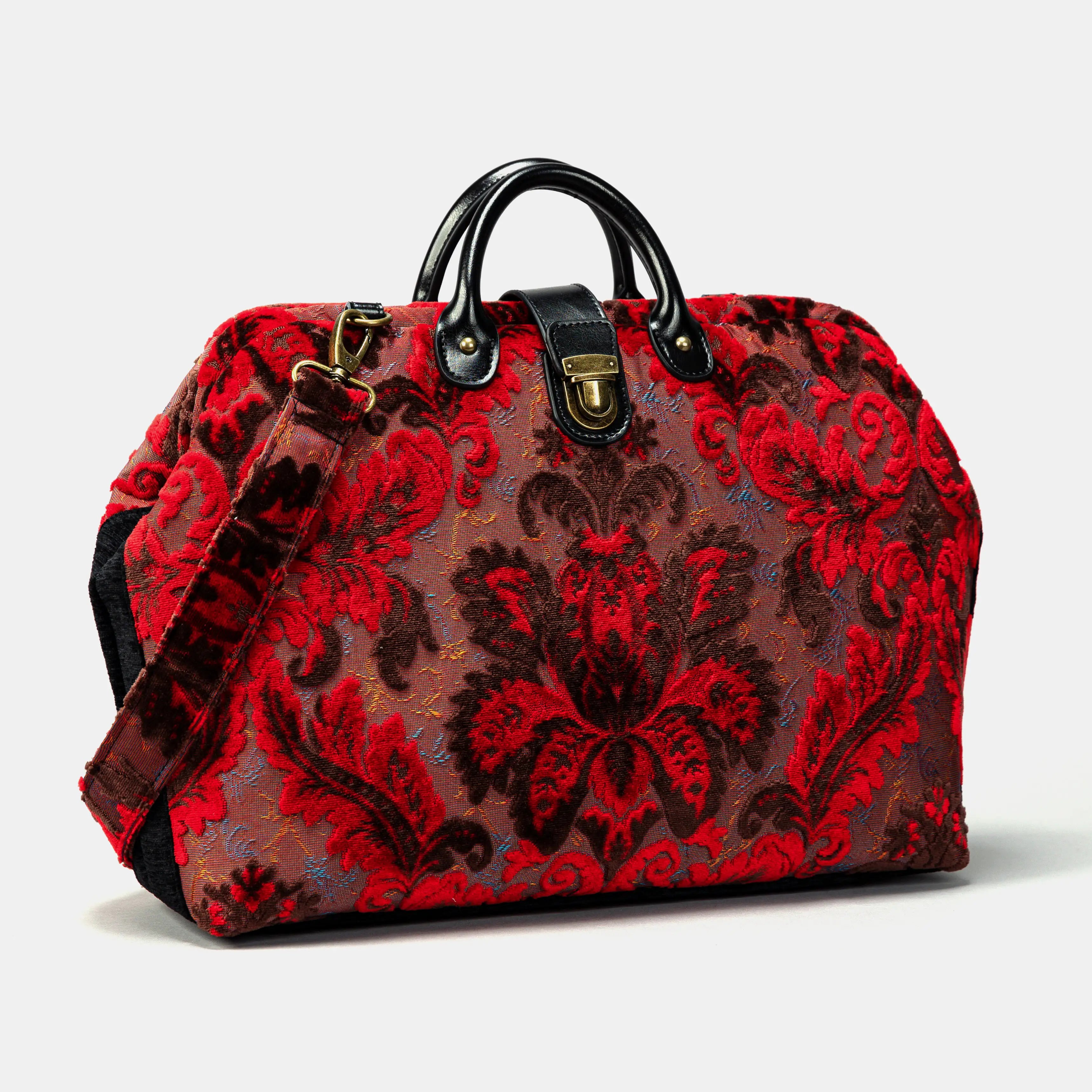 Burnout Velvet Revival Scarlet Laptop Work Bag of America with handle