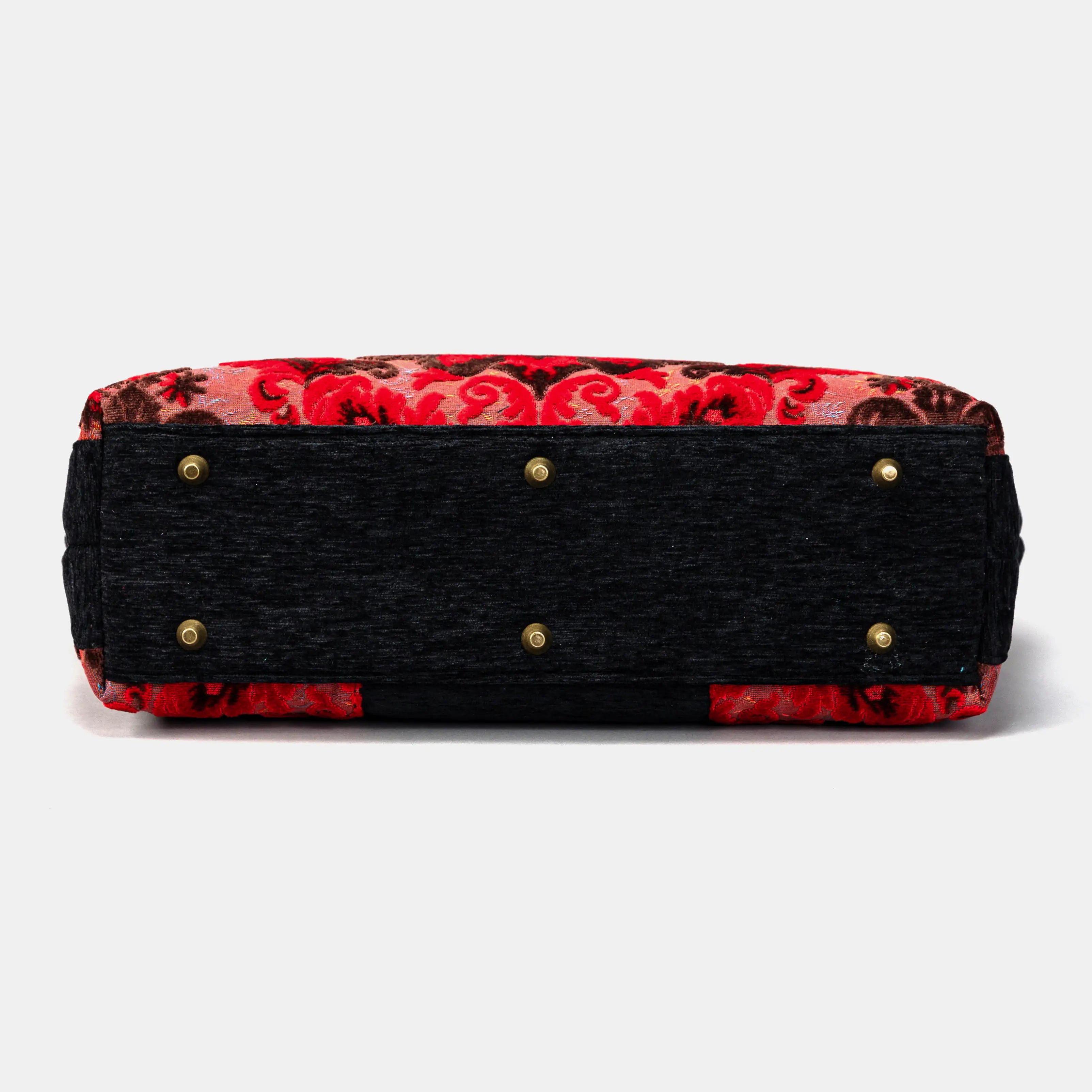 Burnout Velvet Revival Scarlet Laptop Work Bag of America bottom