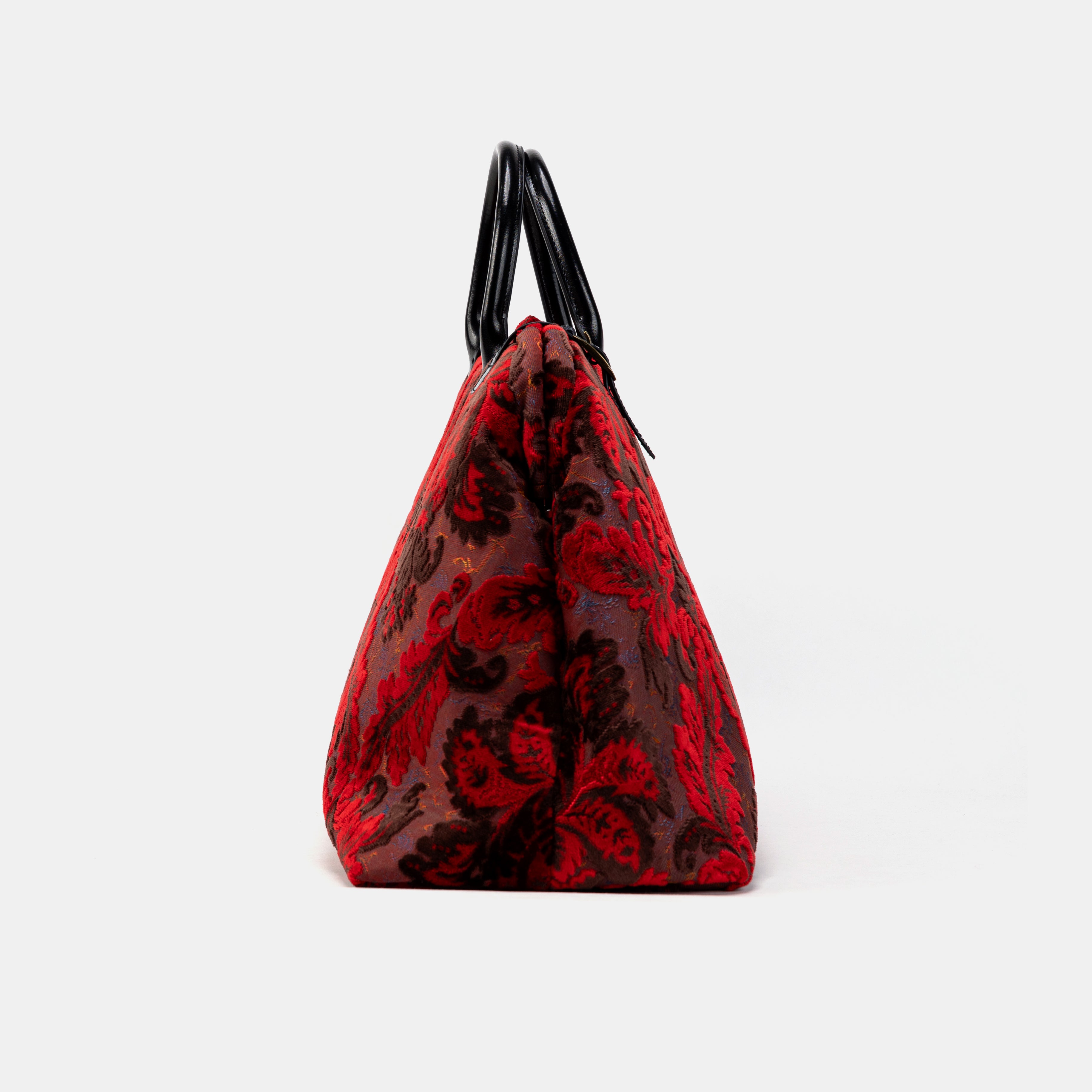 Burnout Velvet Revival Scarlet Large Carpetbag of America side