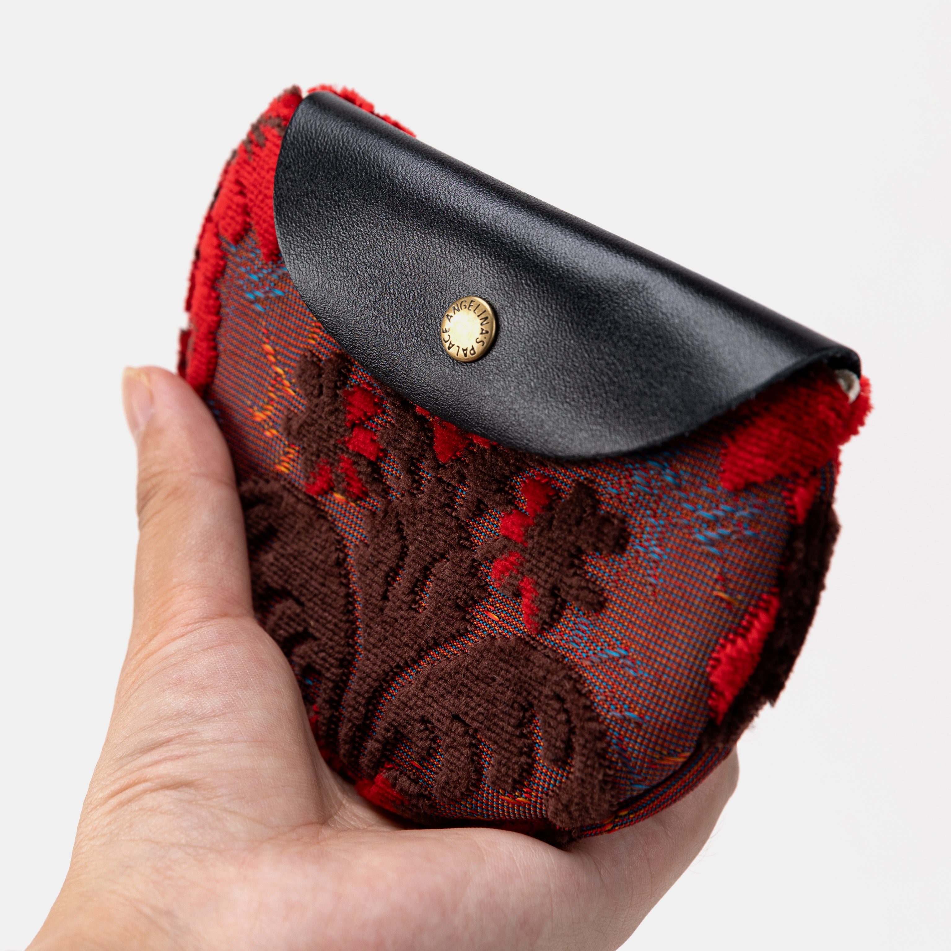 Burnout Velvet Revival Scarlet Double Kiss Clasp Coin Purse of America main