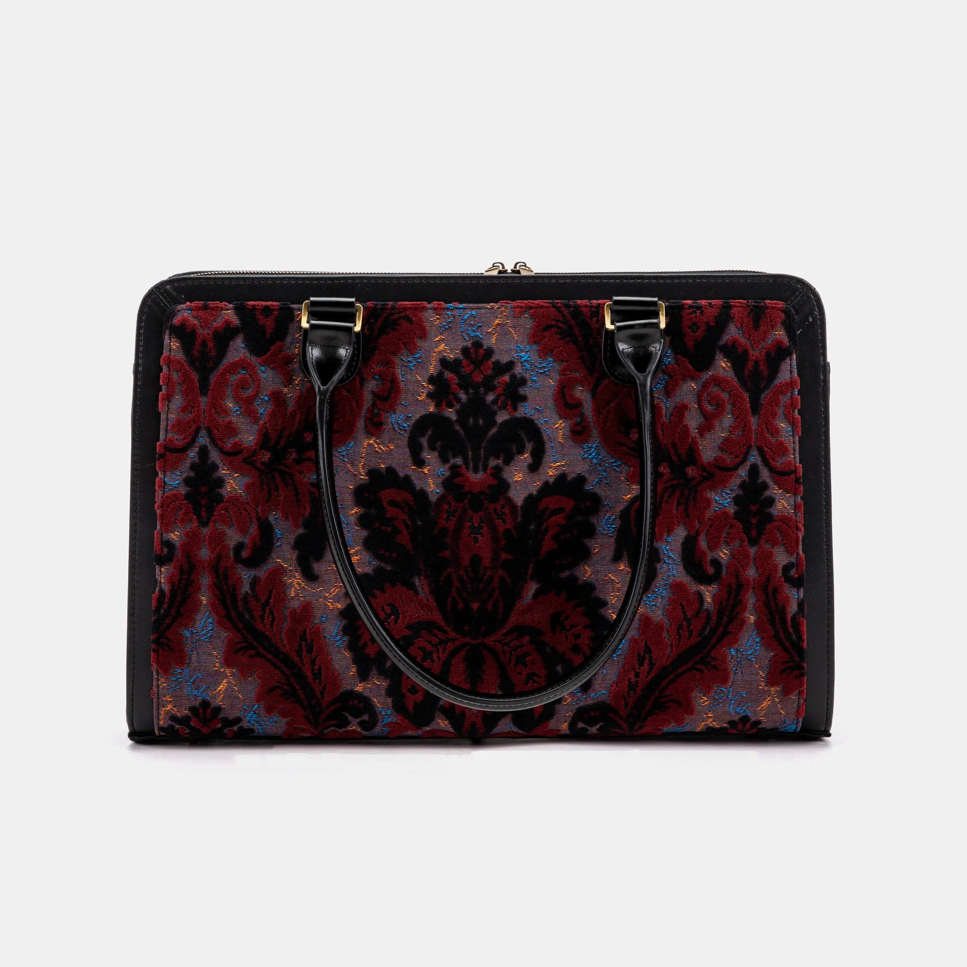 Burnout Velvet Revival Sephia Business Tote of America with handle
