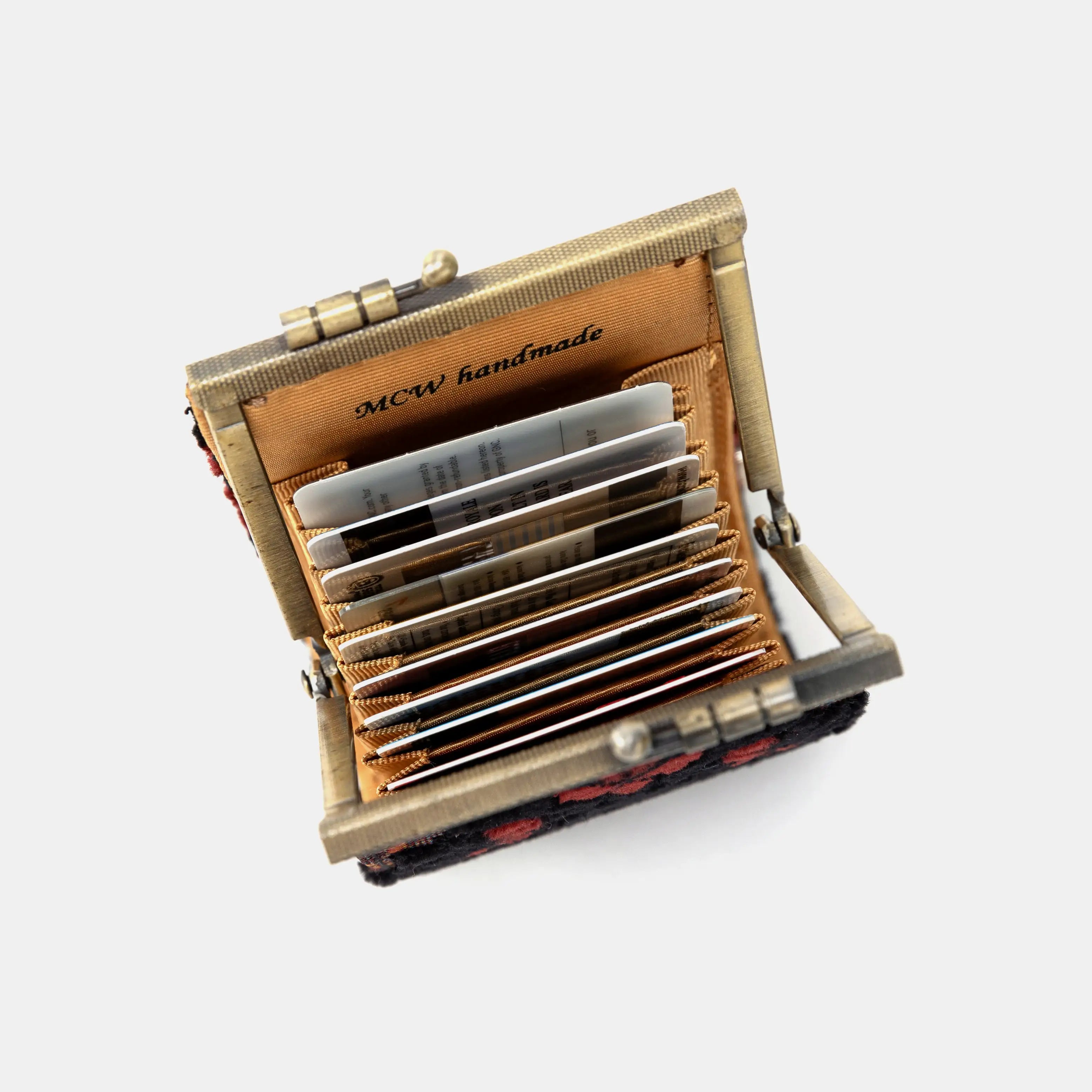 Burnout Velvet Revival Sephia Card Wallet of America Top